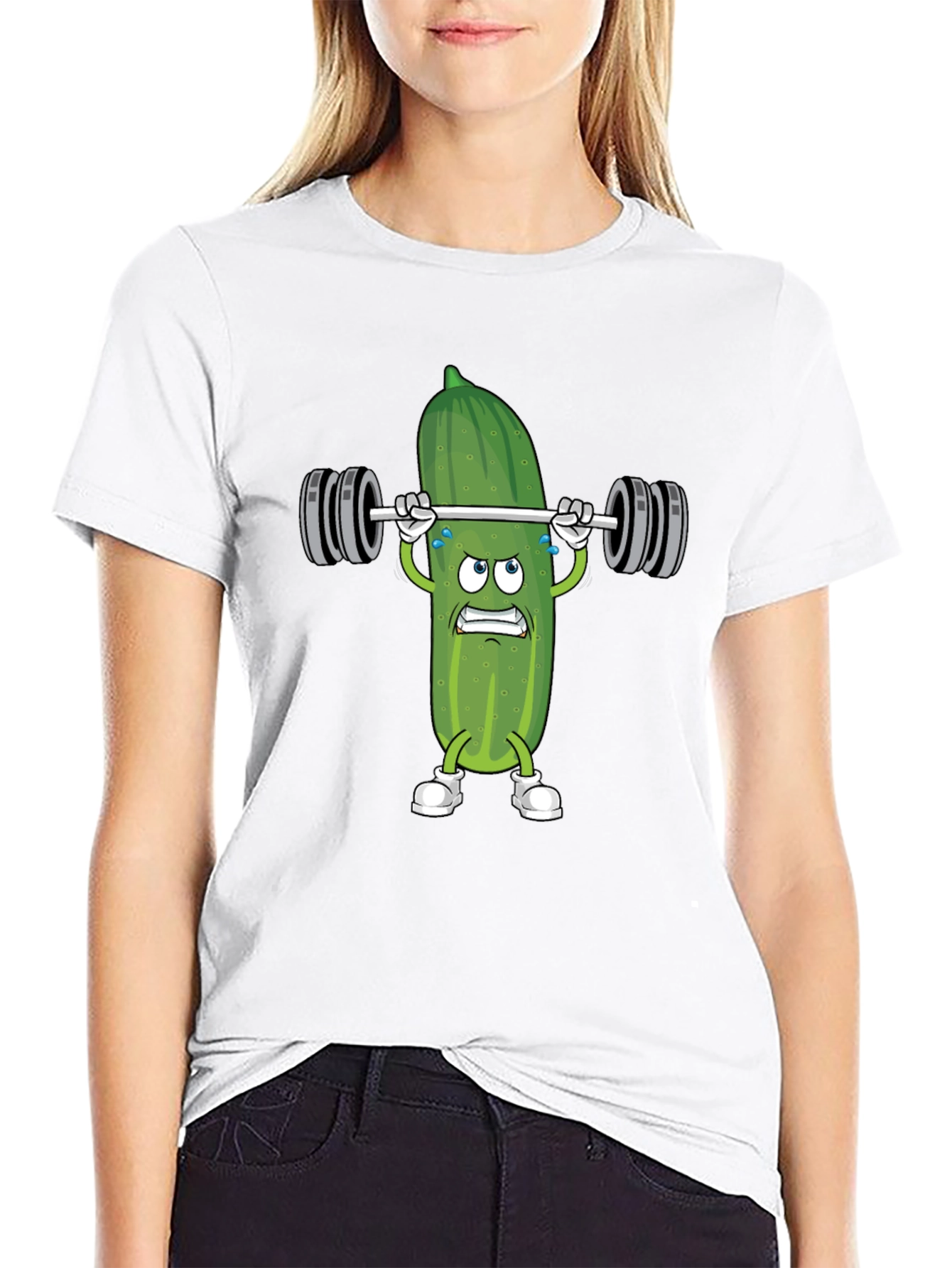 Pickle Lifting Weights Funny T-Shirt