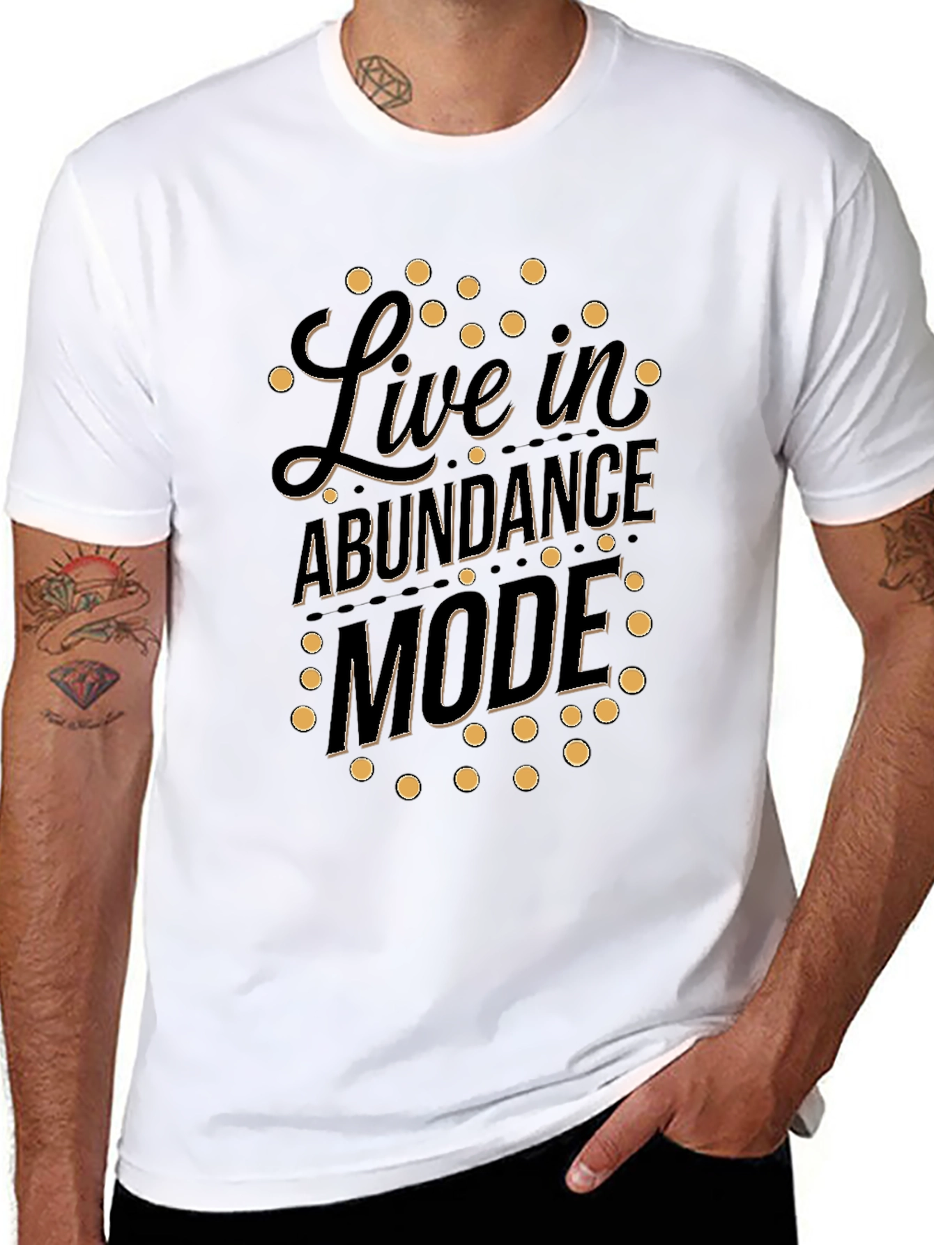 Live in Abundance Mode Black Graphic T-Shirt