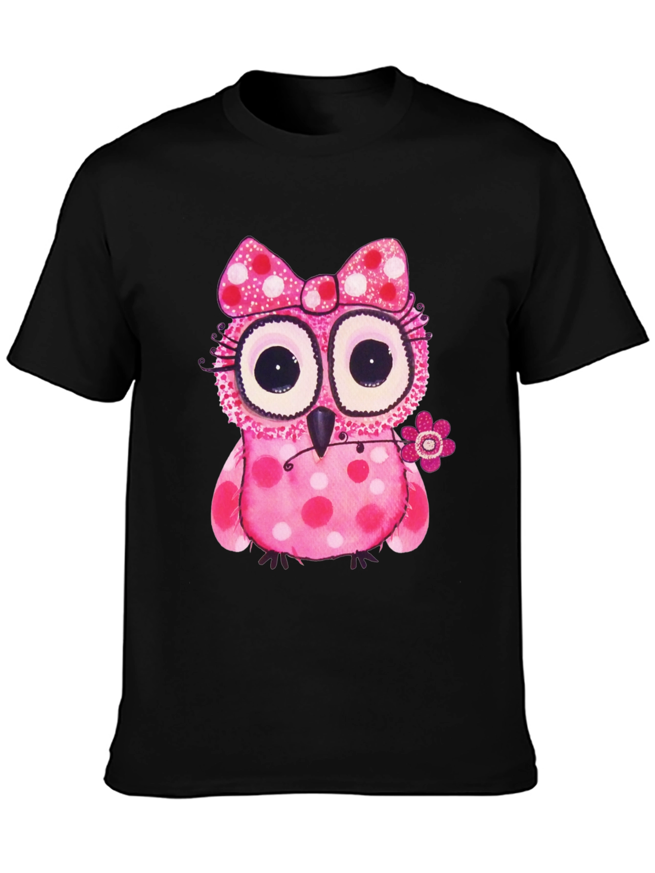 Cute Pink Polka Dot Owl T-Shirt