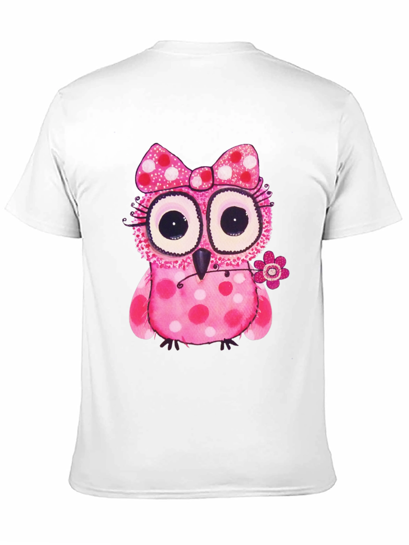 Cute Pink Polka Dot Owl T-Shirt