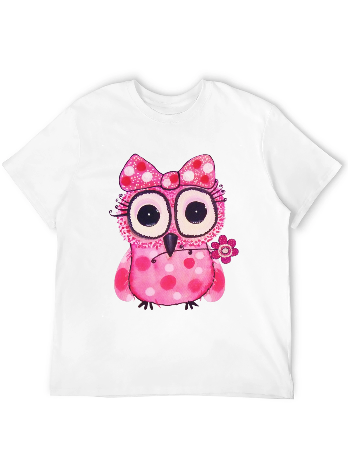 Cute Pink Polka Dot Owl T-Shirt