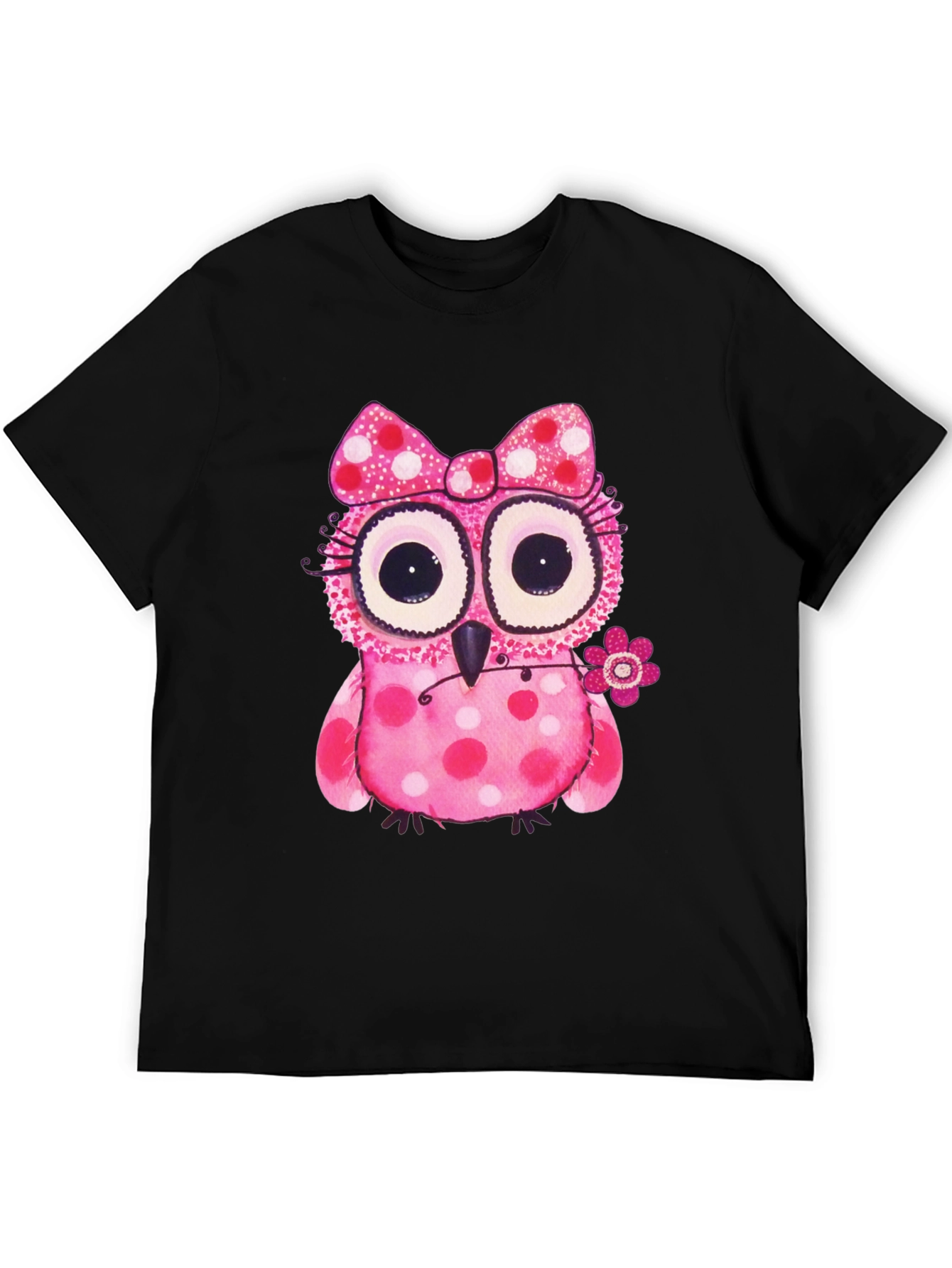 Cute Pink Polka Dot Owl T-Shirt