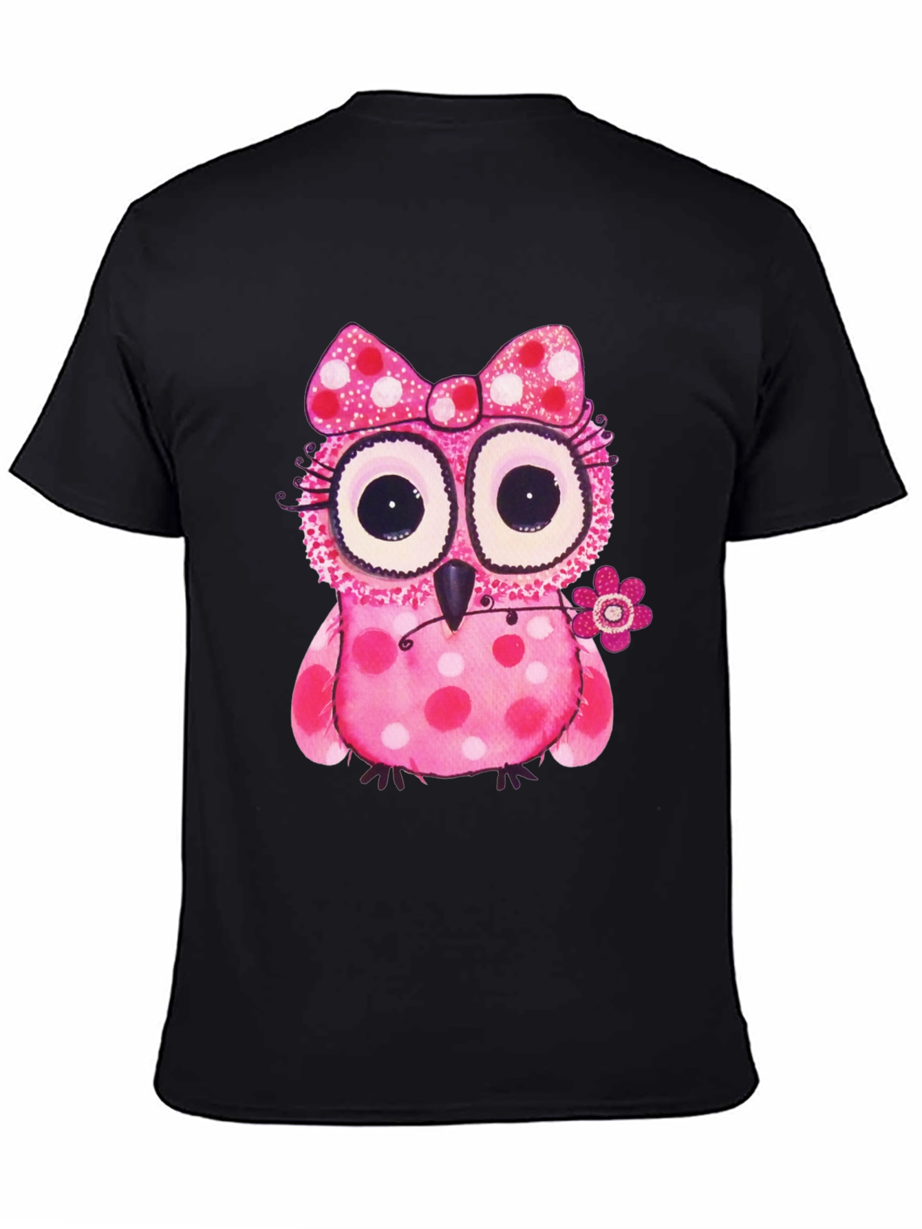Cute Pink Polka Dot Owl T-Shirt