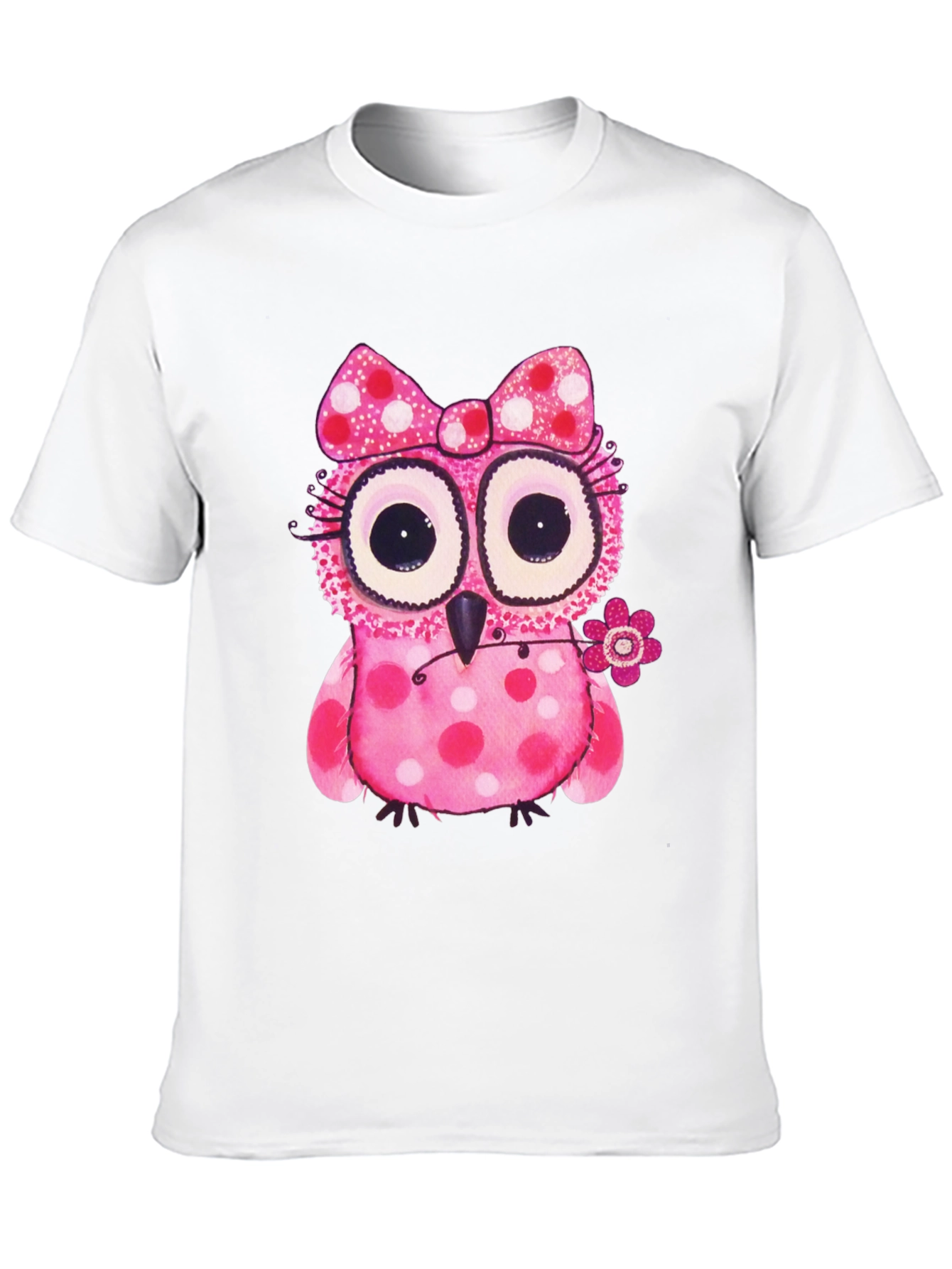Cute Pink Polka Dot Owl T-Shirt