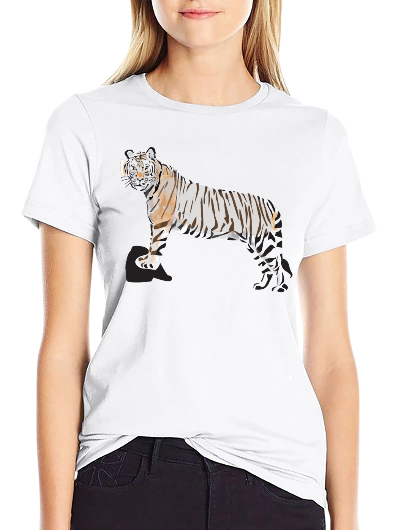 Striking Tiger Graphic Black T-Shirt