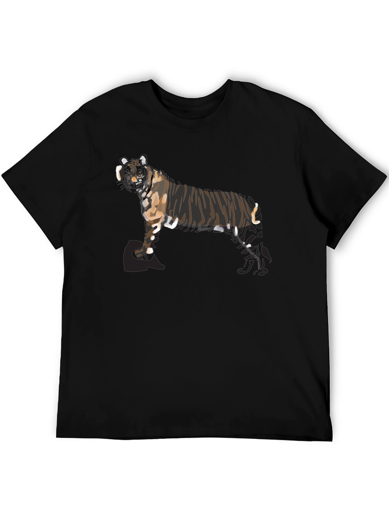 Striking Tiger Graphic Black T-Shirt