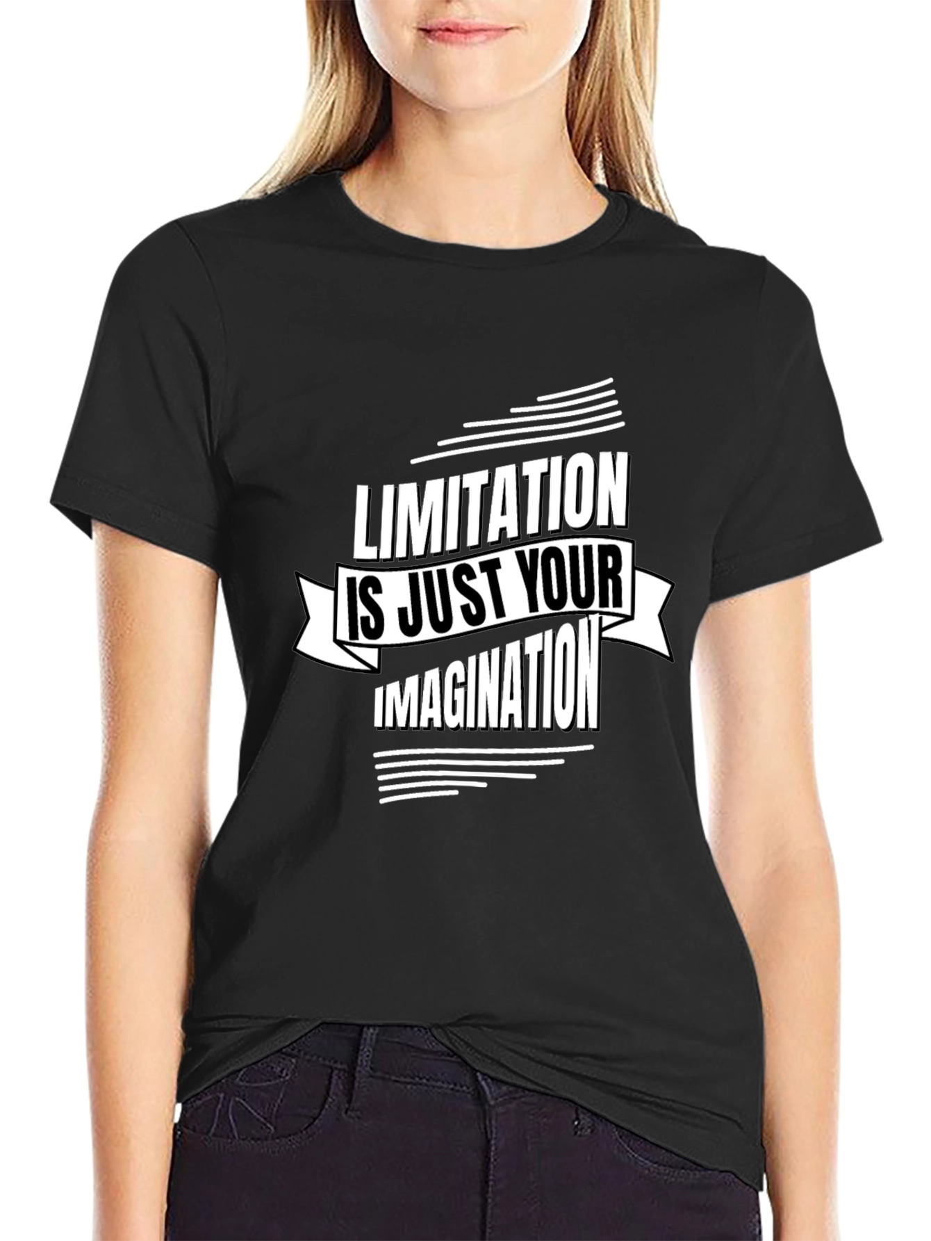 Motivational T-Shirt - Limitation is Imagination Black Tee