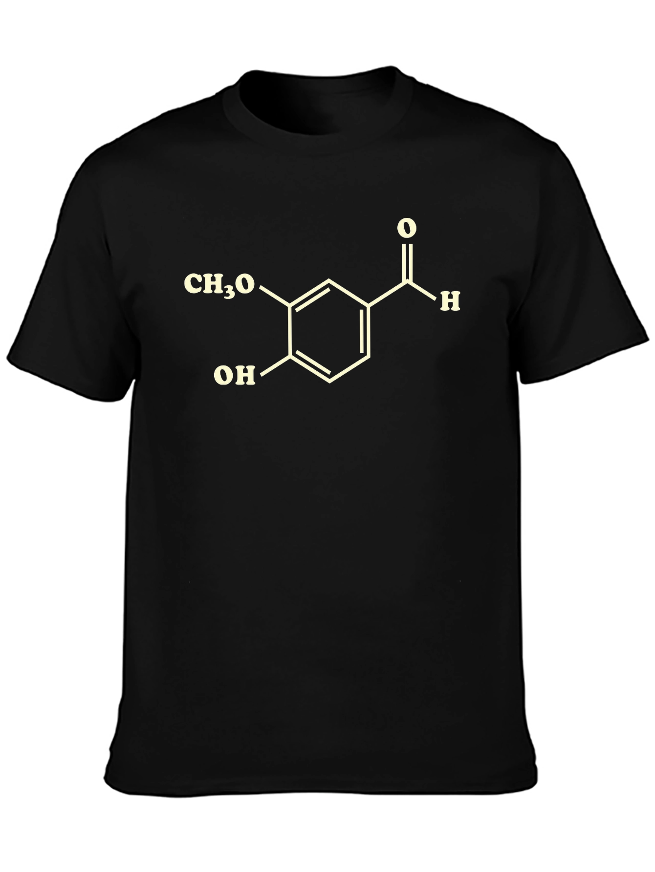 Vanillin Molecule T-Shirt - Black