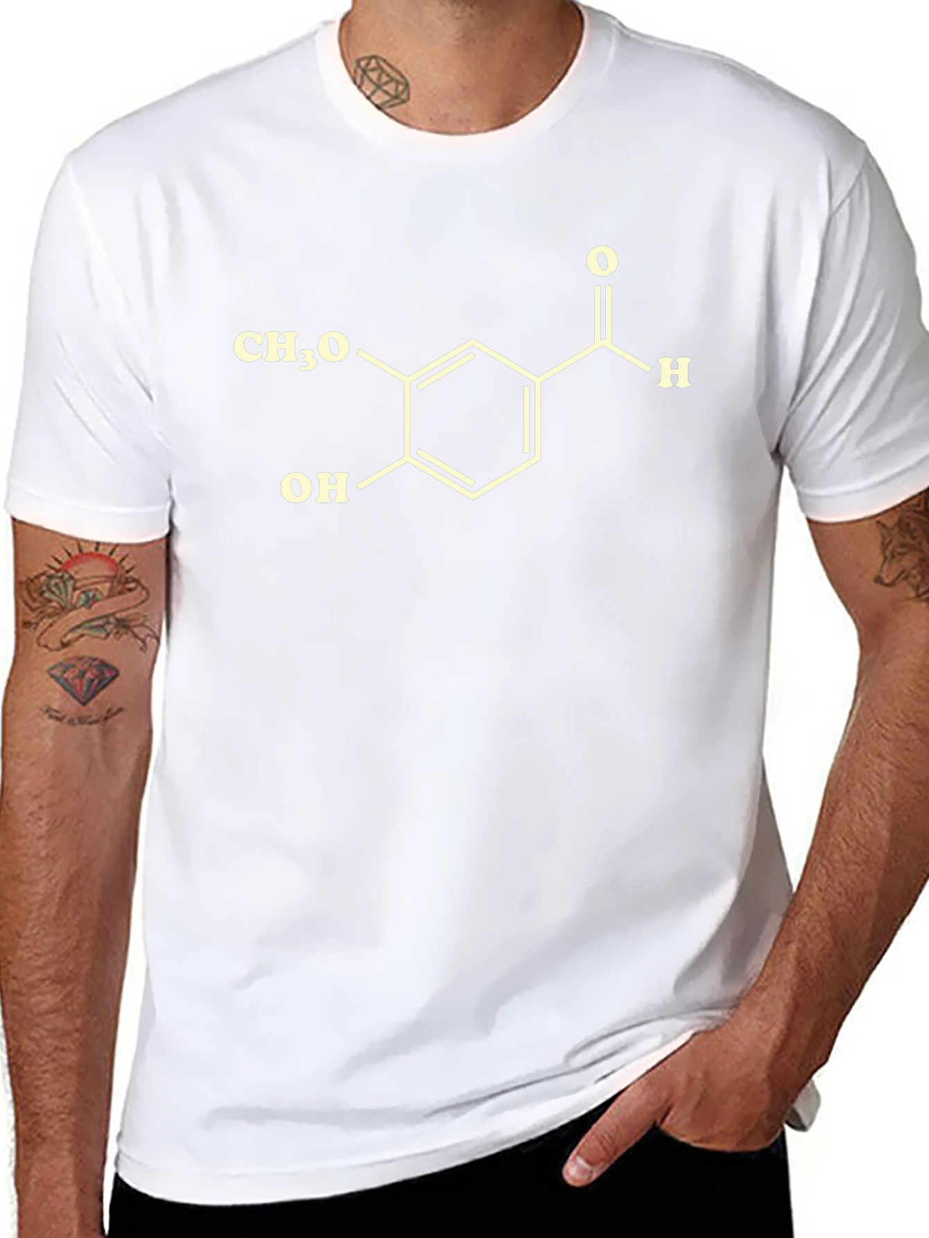 Vanillin Molecule T-Shirt - Black