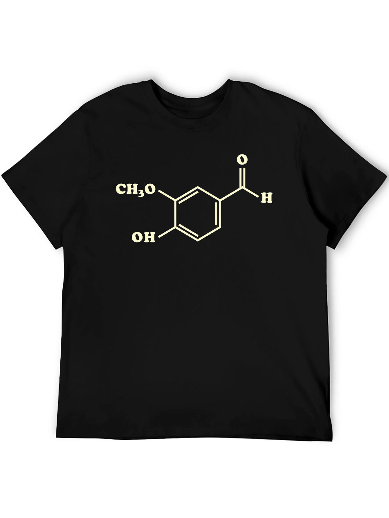 Vanillin Molecule T-Shirt - Black