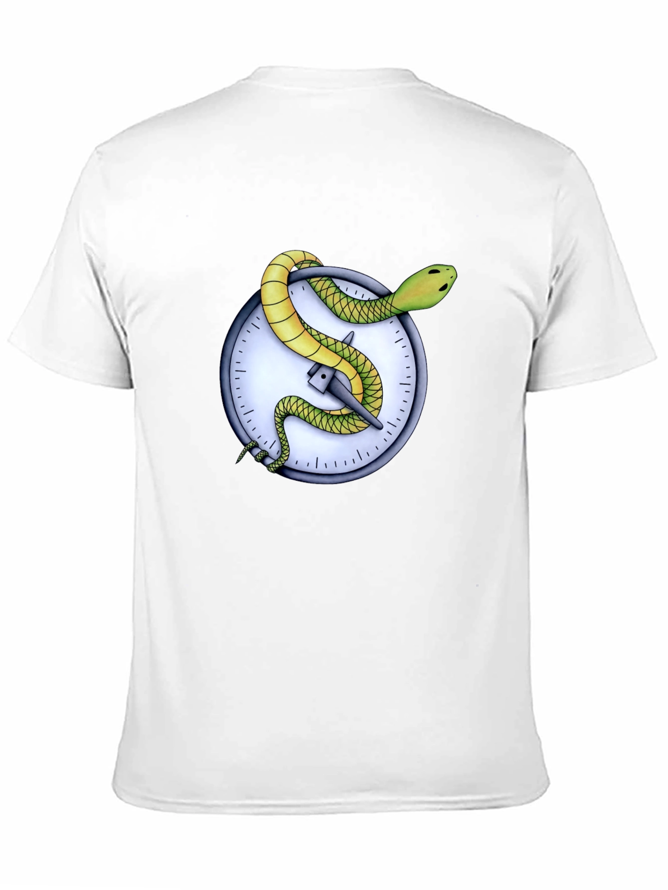 Snake Clock Graphic Tee - Unique Mens T-Shirt