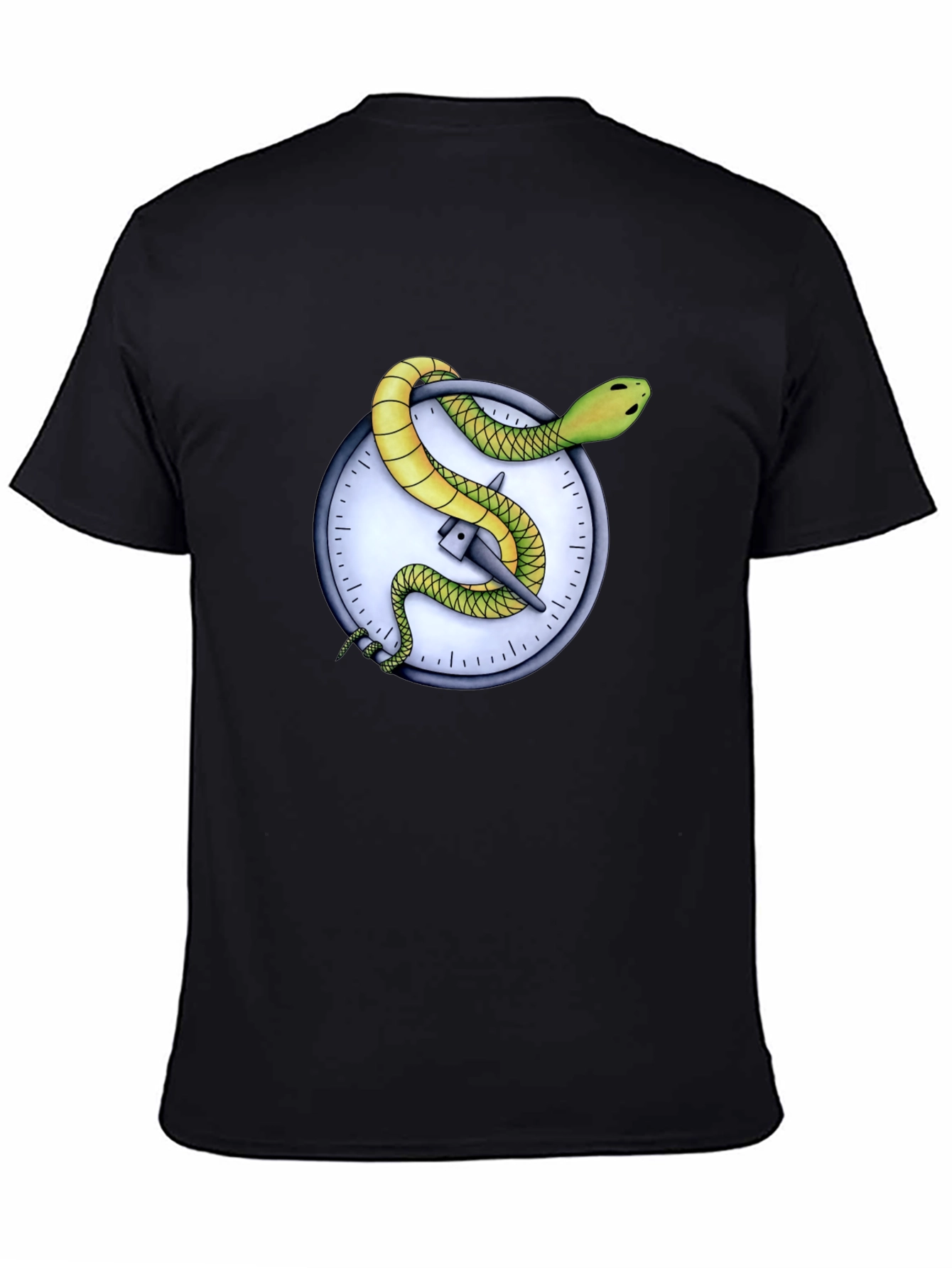 Snake Clock Graphic Tee - Unique Mens T-Shirt