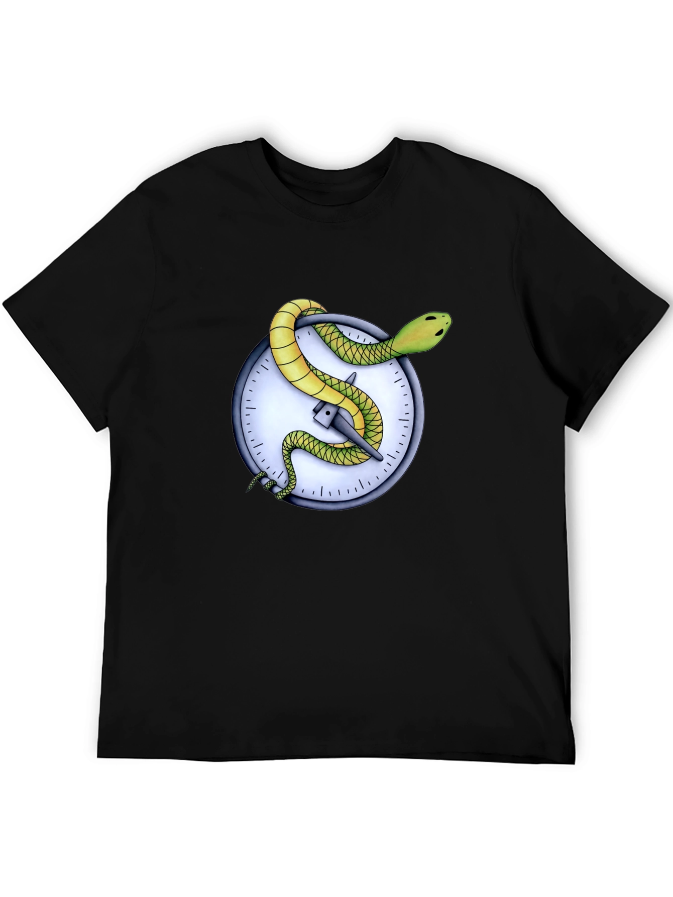 Snake Clock Graphic Tee - Unique Mens T-Shirt