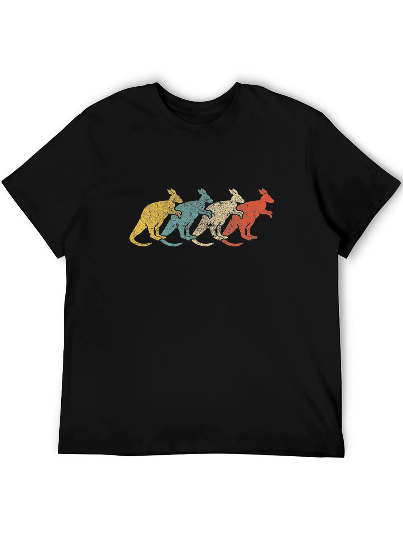 Retro Kangaroo T-Shirt - Distressed Style Tee