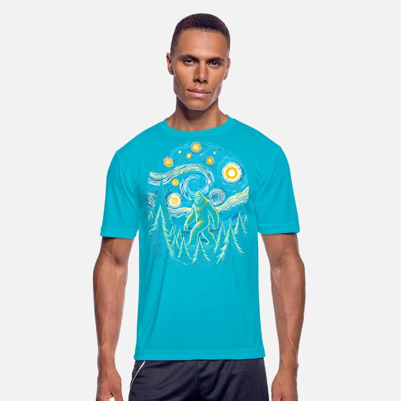 Bigfoot Starry Night Forest Van Gogh Painting Art