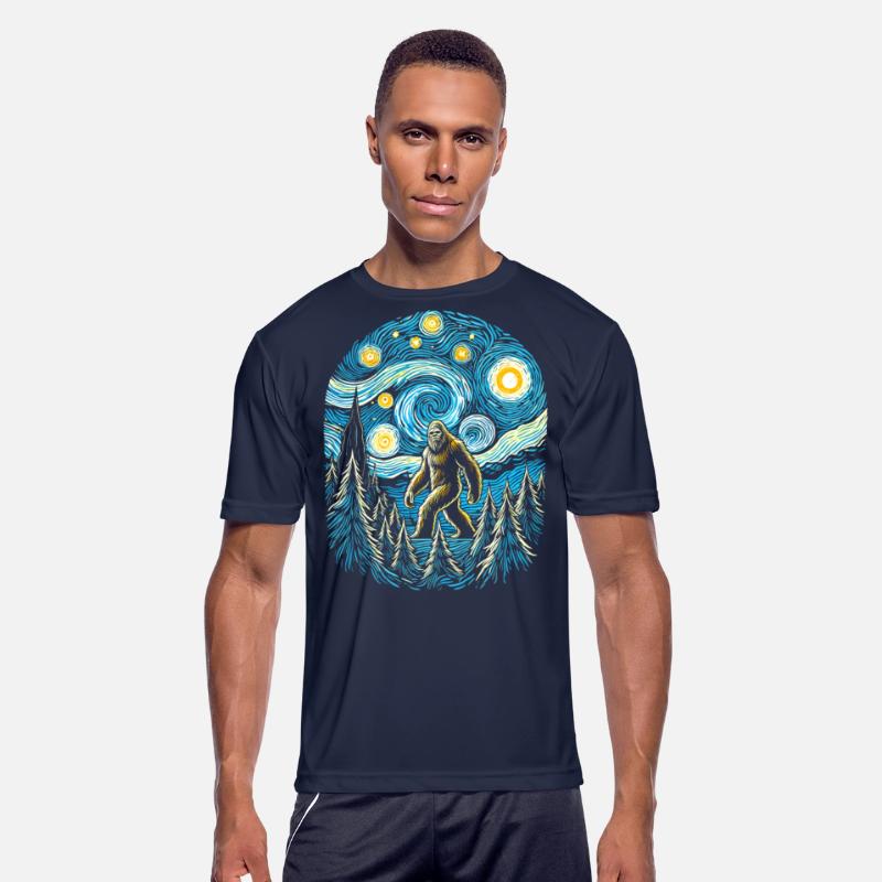 Bigfoot Starry Night Forest Van Gogh Painting Art