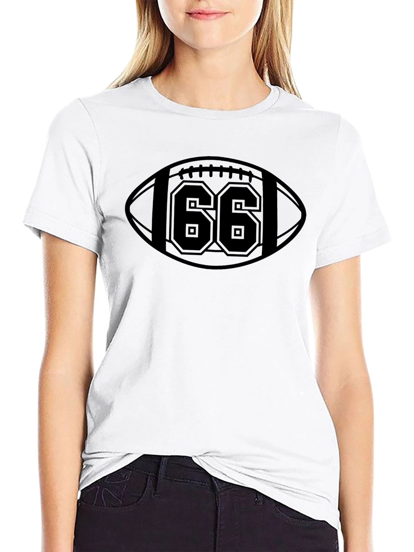 Football Number 66 Graphic T-Shirt