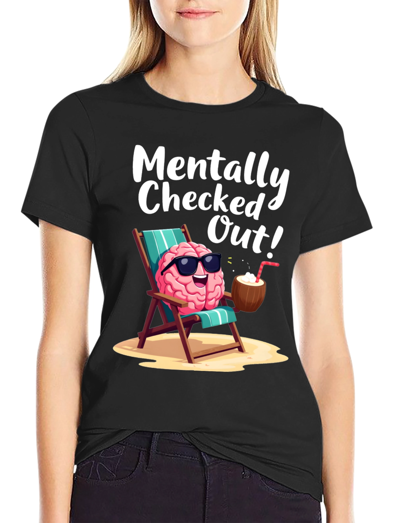 Mentally Checked Out Brain T-Shirt
