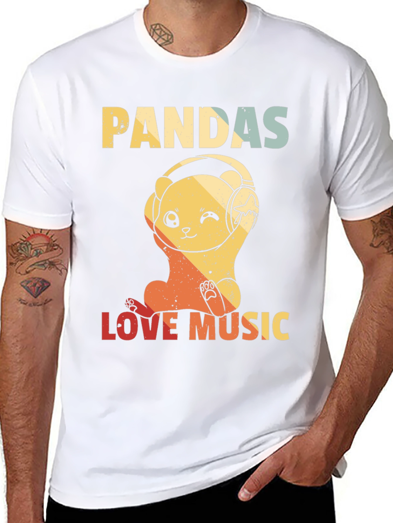Pandas Love Music Graphic Tee