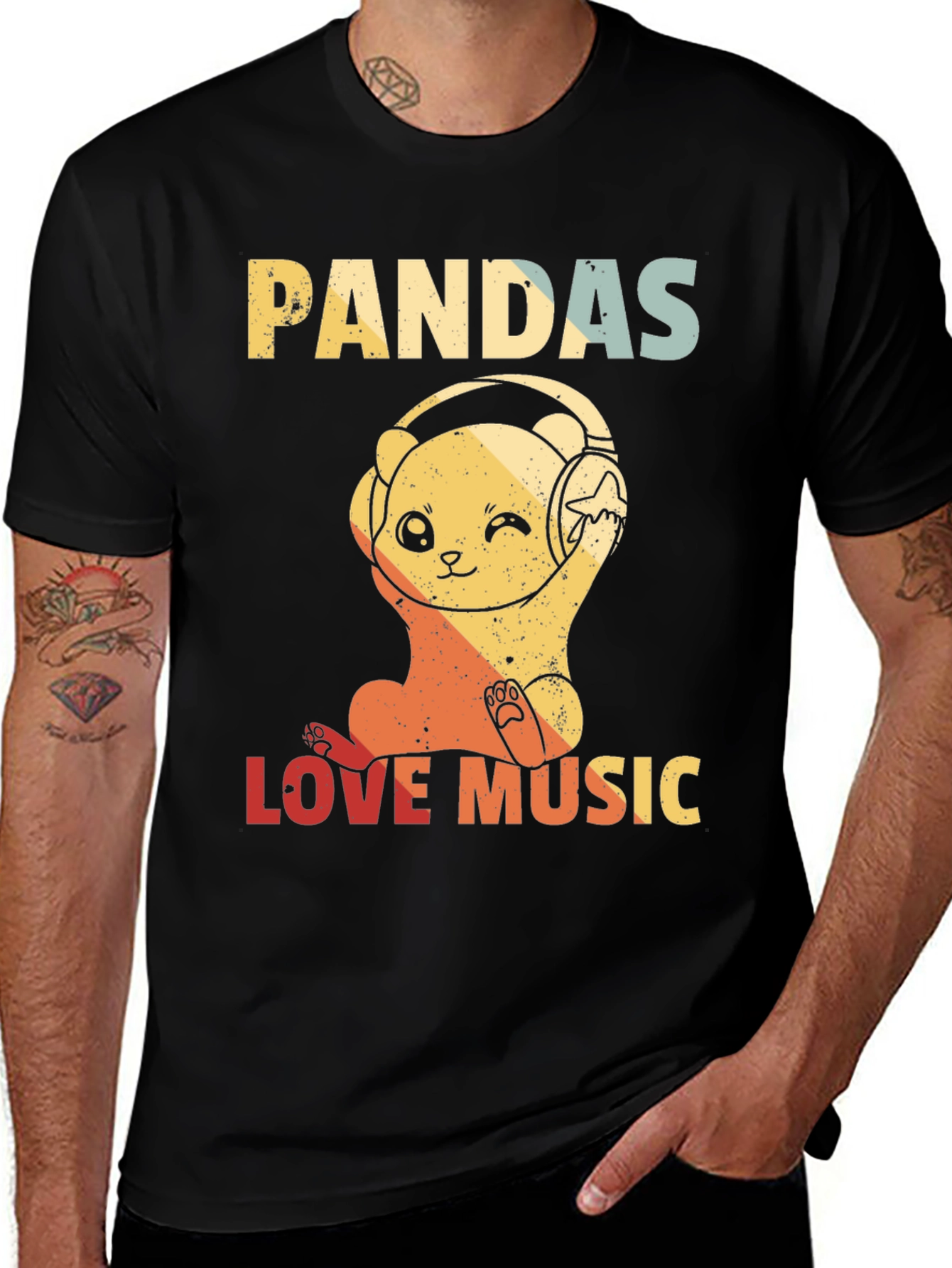 Pandas Love Music Graphic Tee