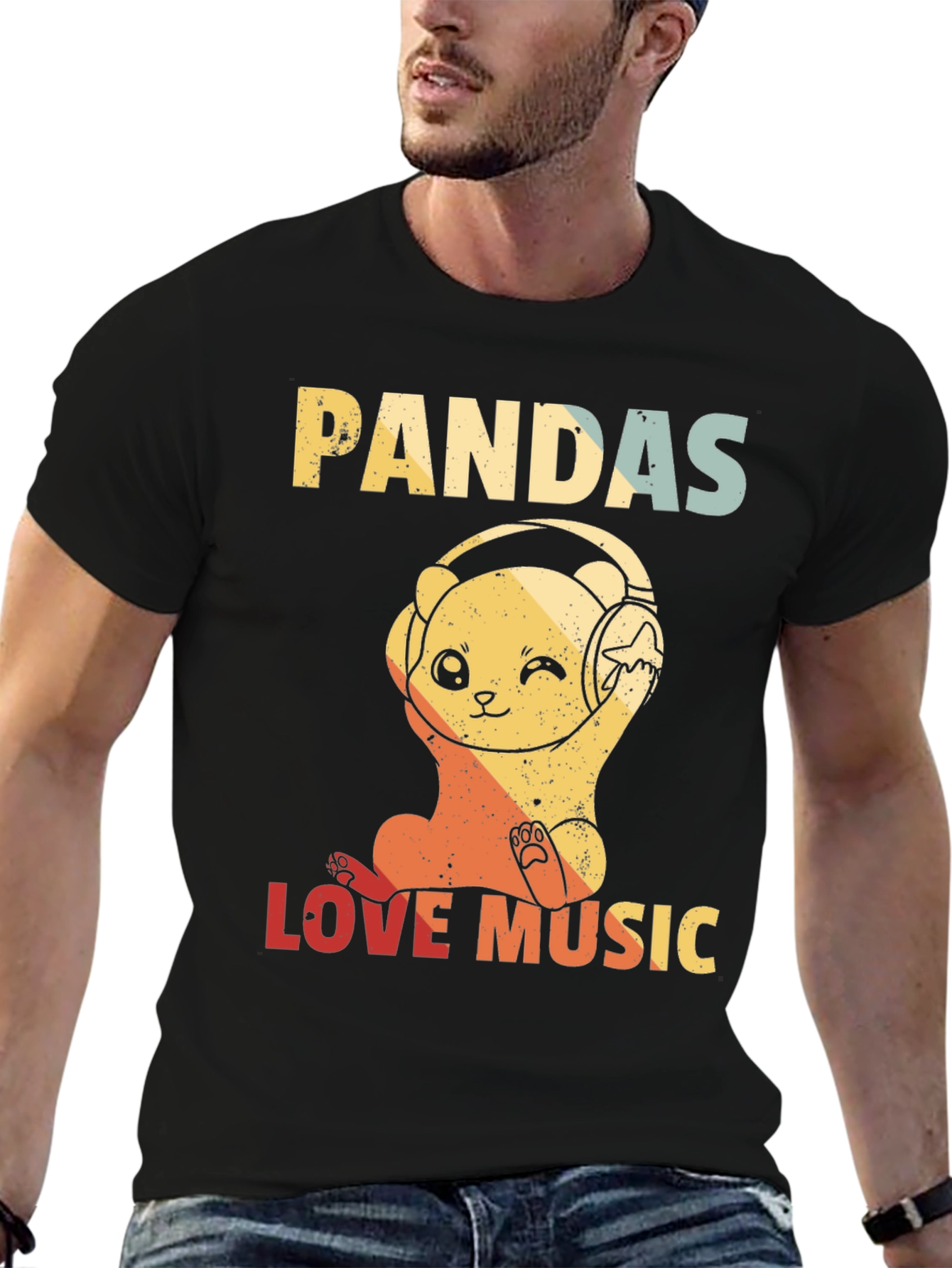 Pandas Love Music Graphic Tee