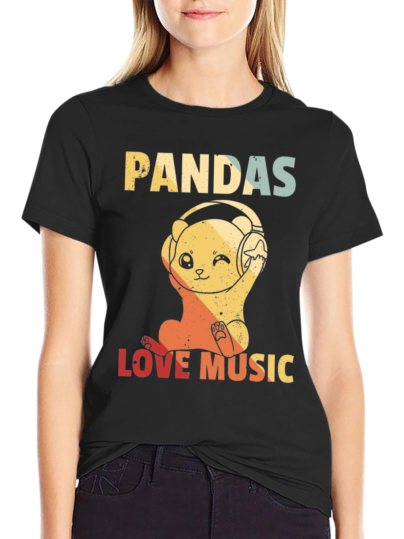 Pandas Love Music Graphic Tee