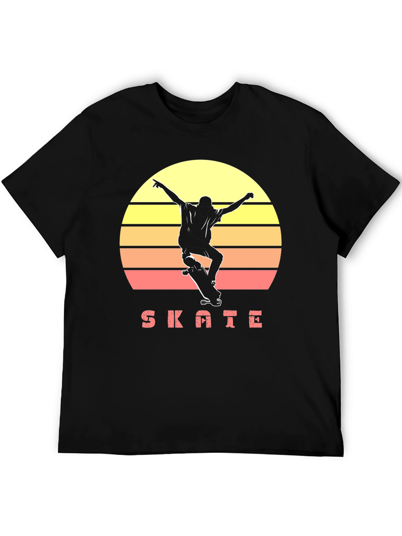 Retro Skate T-Shirt Sunset Skateboarder Graphic Tee