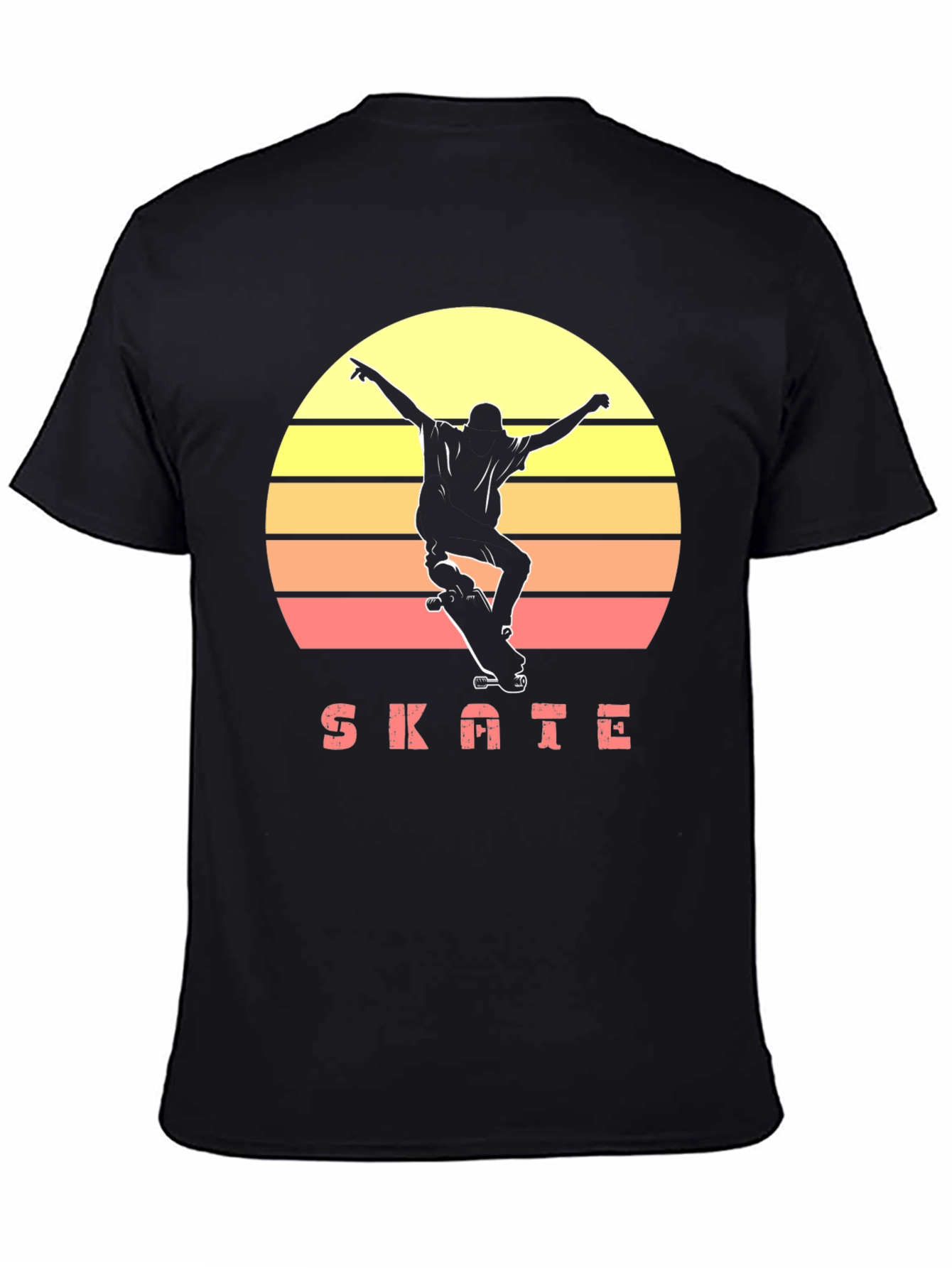 Retro Skate T-Shirt Sunset Skateboarder Graphic Tee