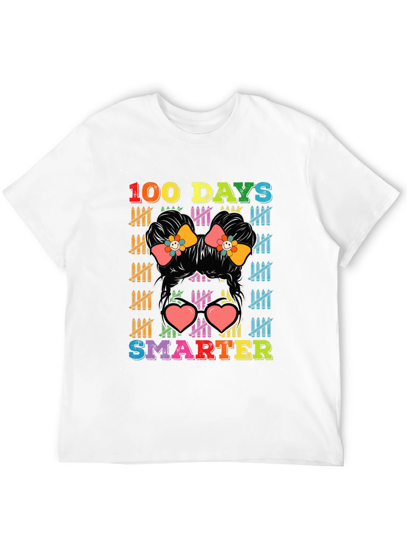 100 Days Smarter Messy Bun T-Shirt