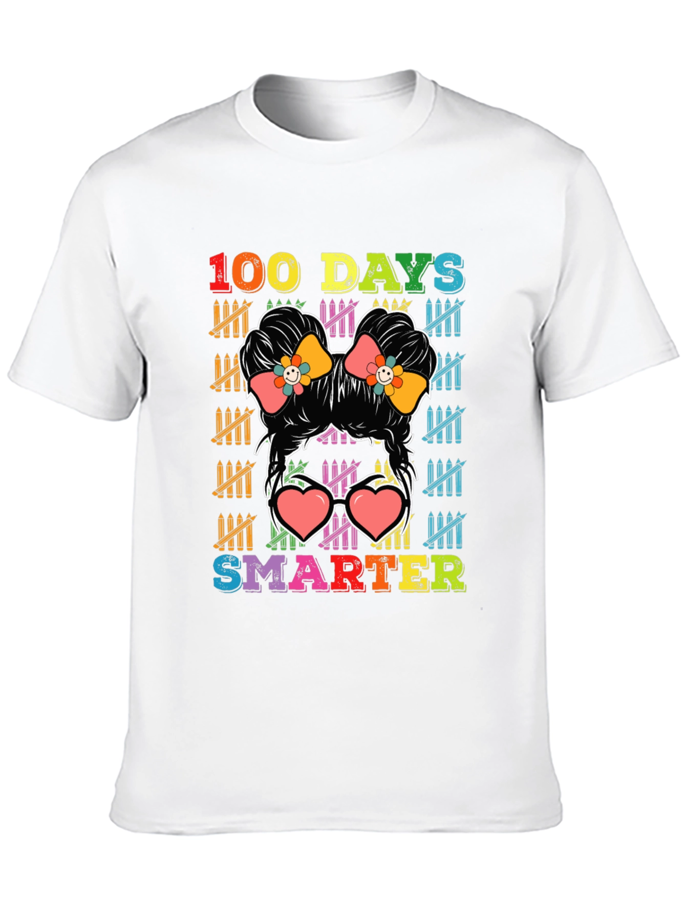 100 Days Smarter Messy Bun T-Shirt