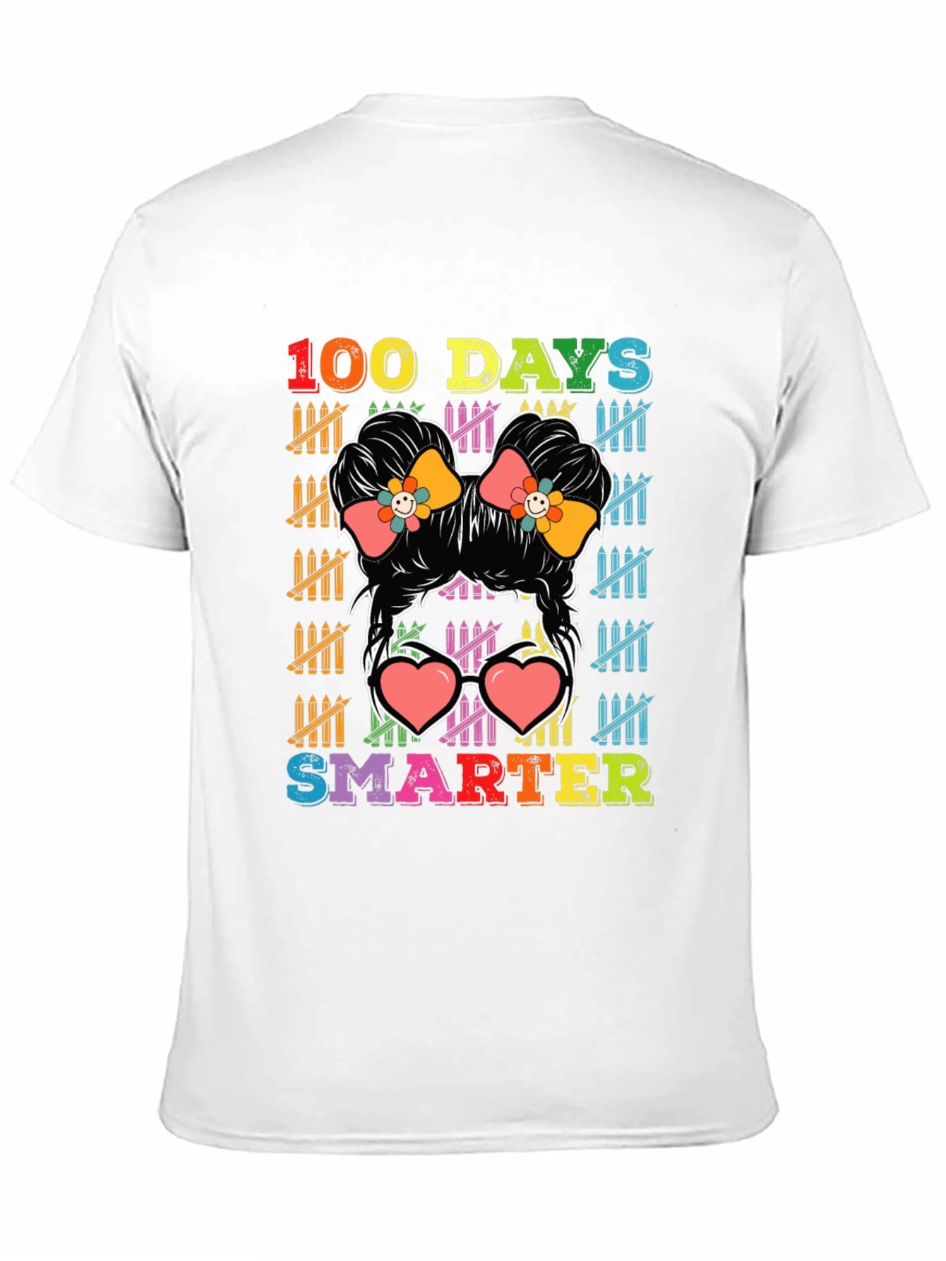 100 Days Smarter Messy Bun T-Shirt