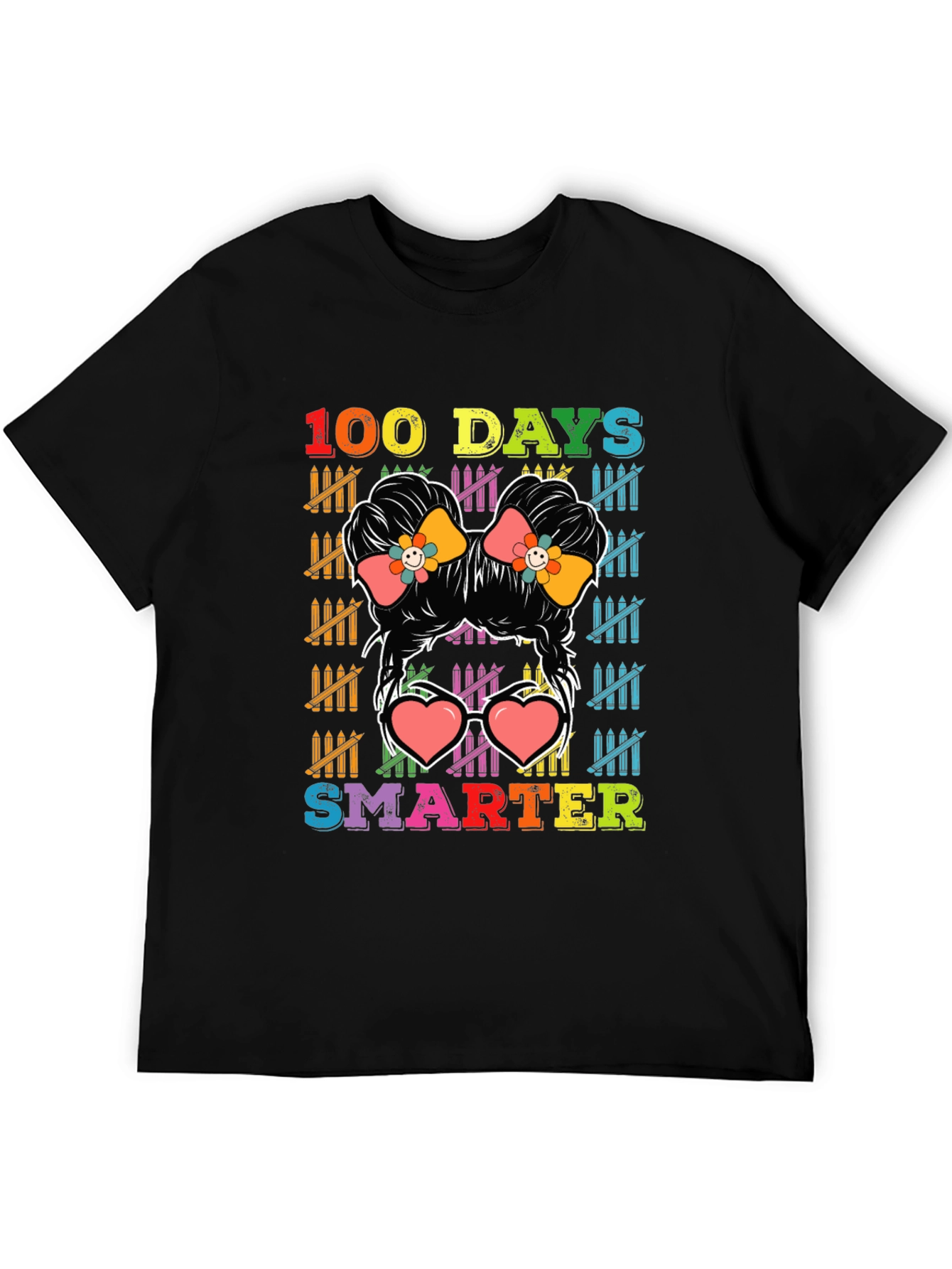 100 Days Smarter Messy Bun T-Shirt