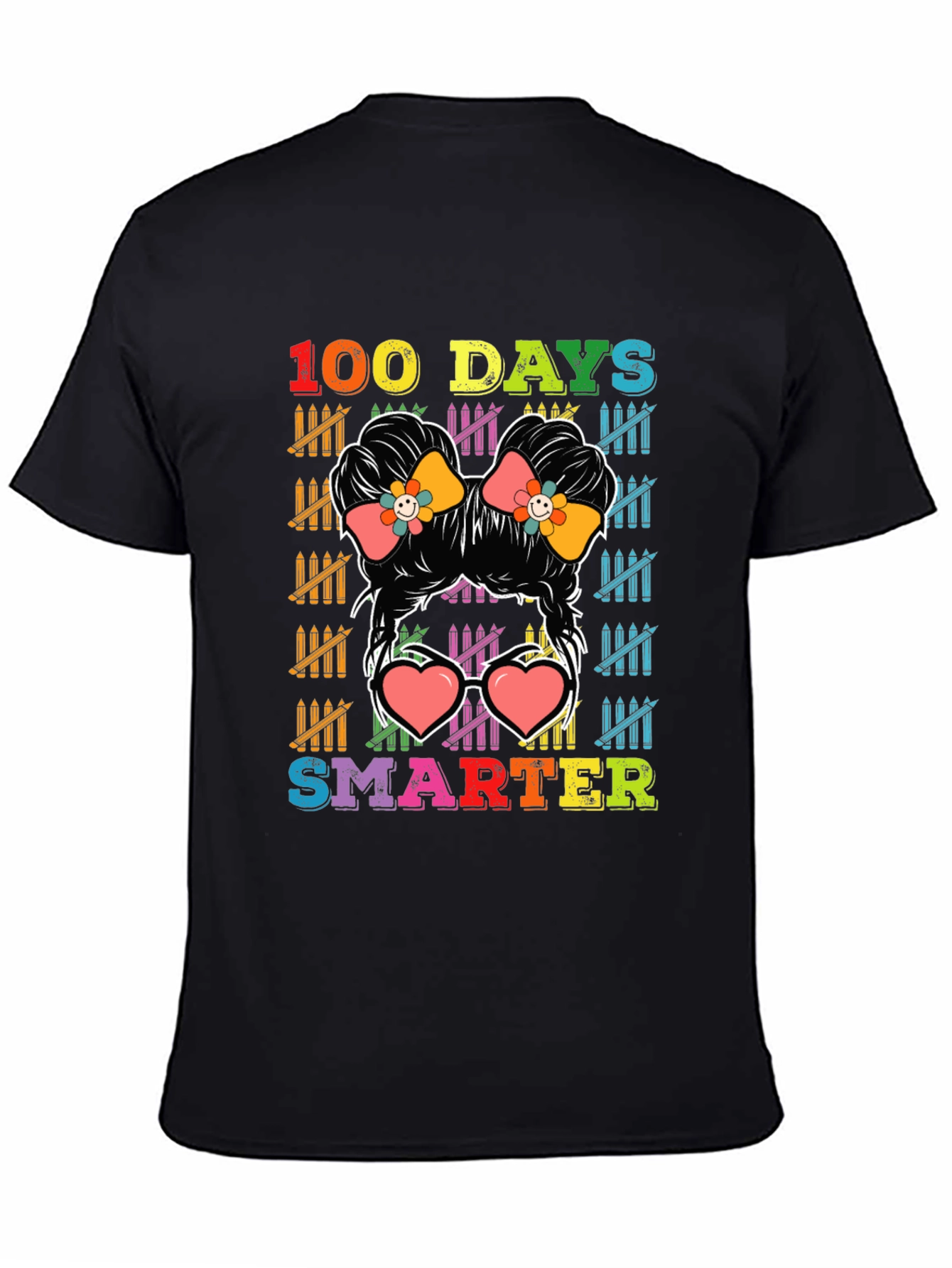 100 Days Smarter Messy Bun T-Shirt
