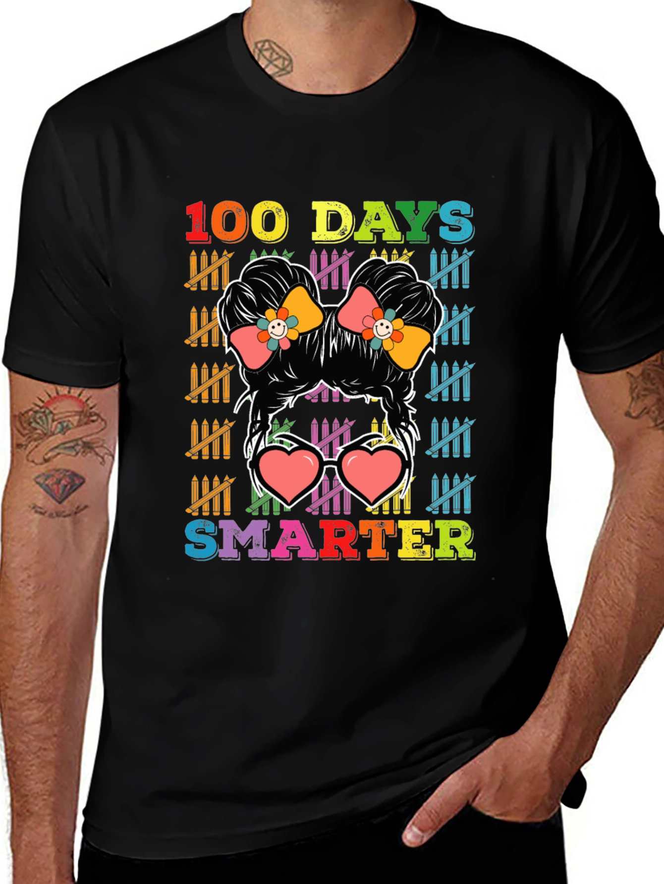 100 Days Smarter Messy Bun T-Shirt