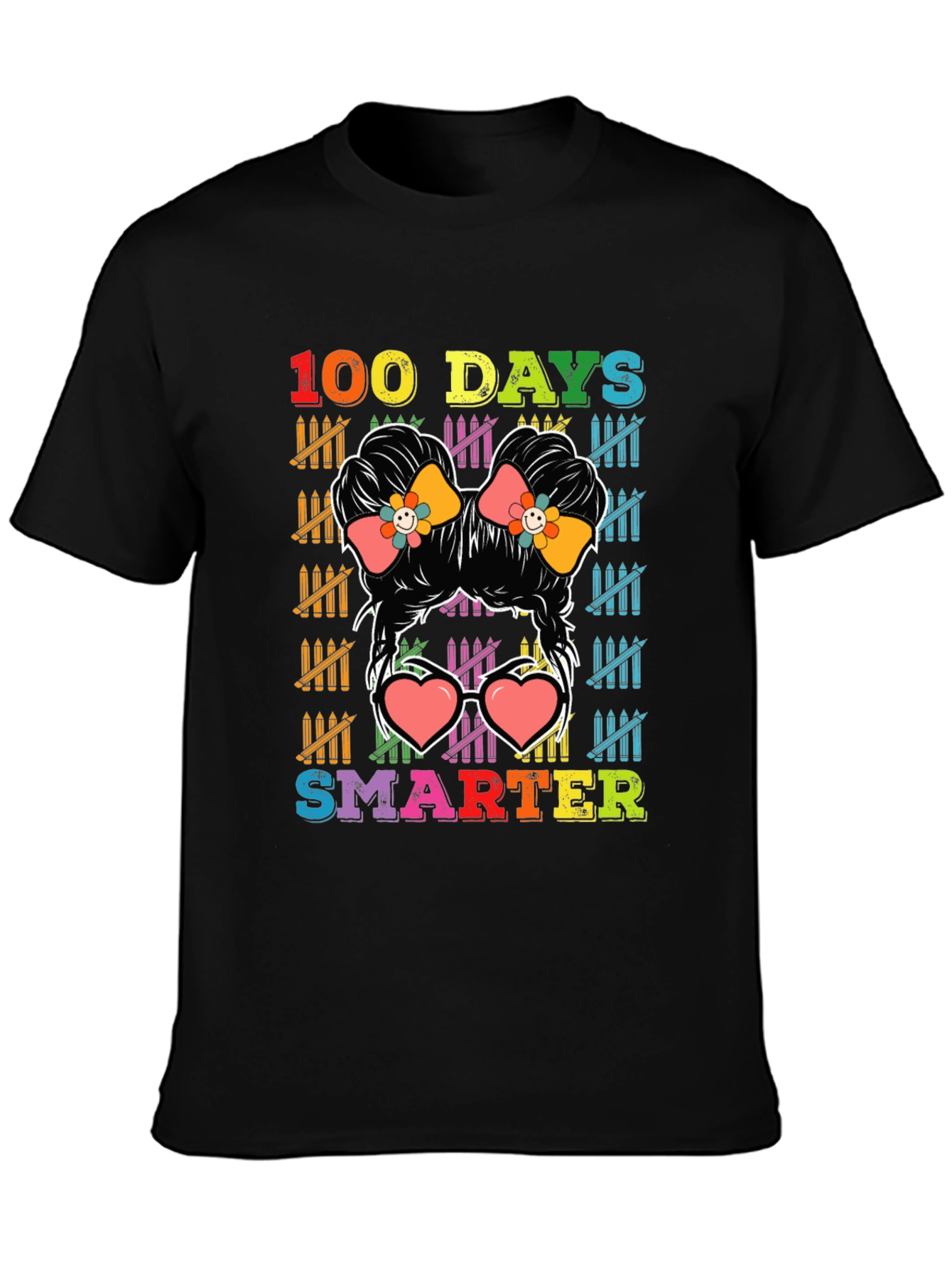 100 Days Smarter Messy Bun T-Shirt