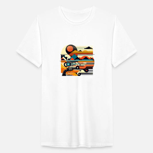 Bold Retro-Futuristic Landscape Shirt