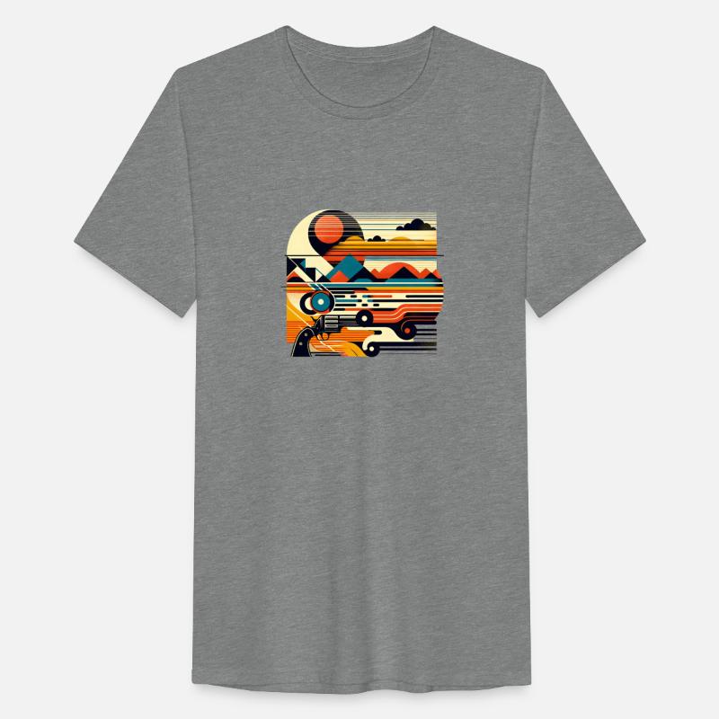 Bold Retro-Futuristic Landscape Shirt