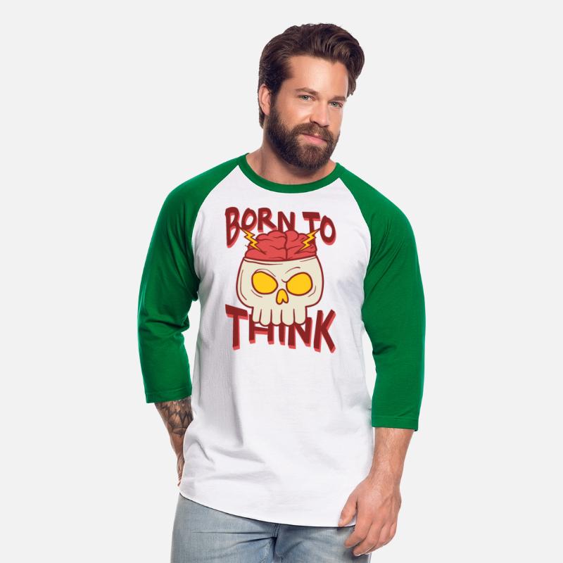 Born to Think Skull Illustration T Shirt Template