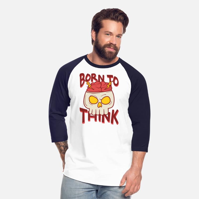 Born to Think Skull Illustration T Shirt Template