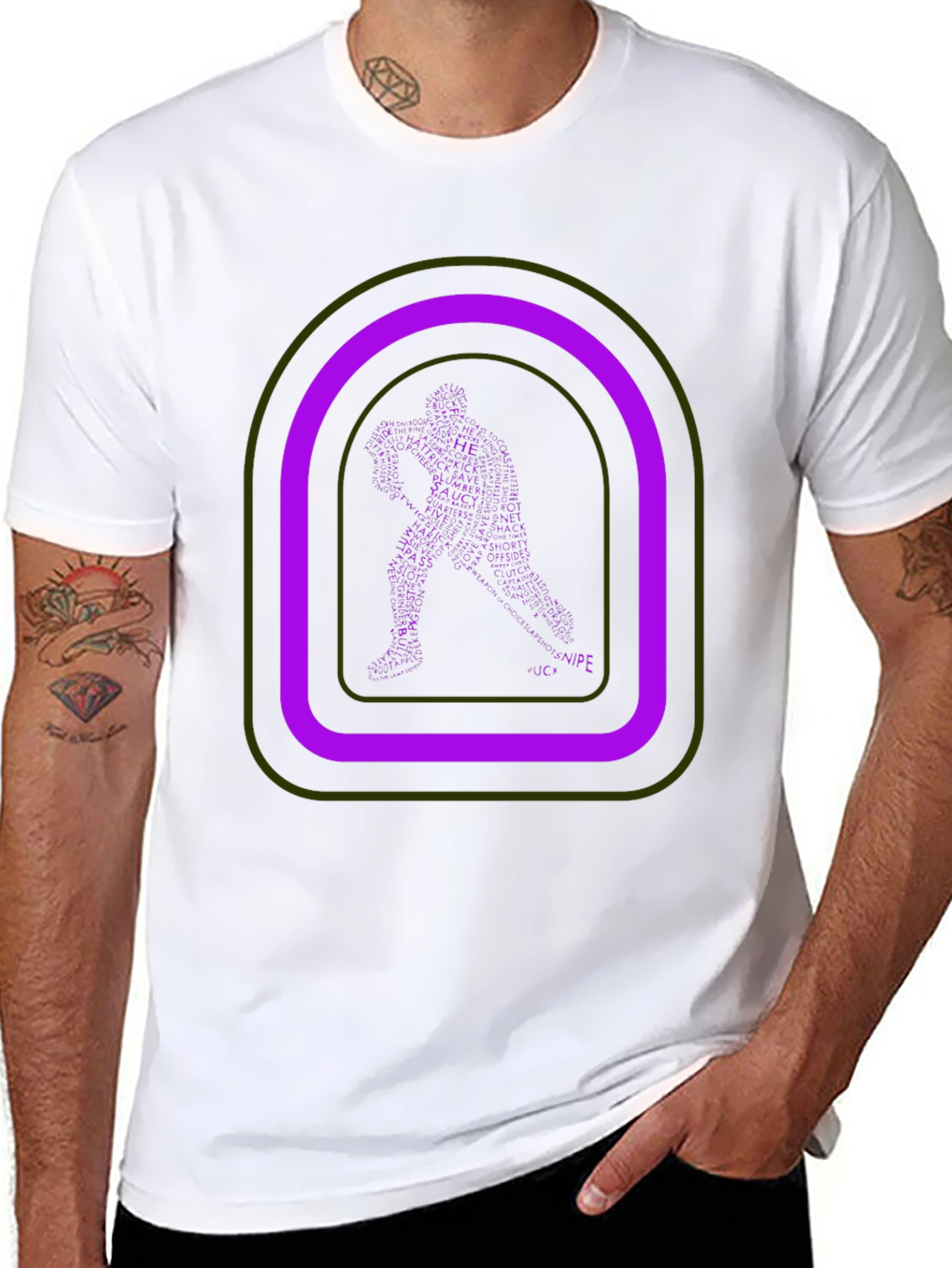 Unique Graphic Tee: Man Silhouette Retro Design