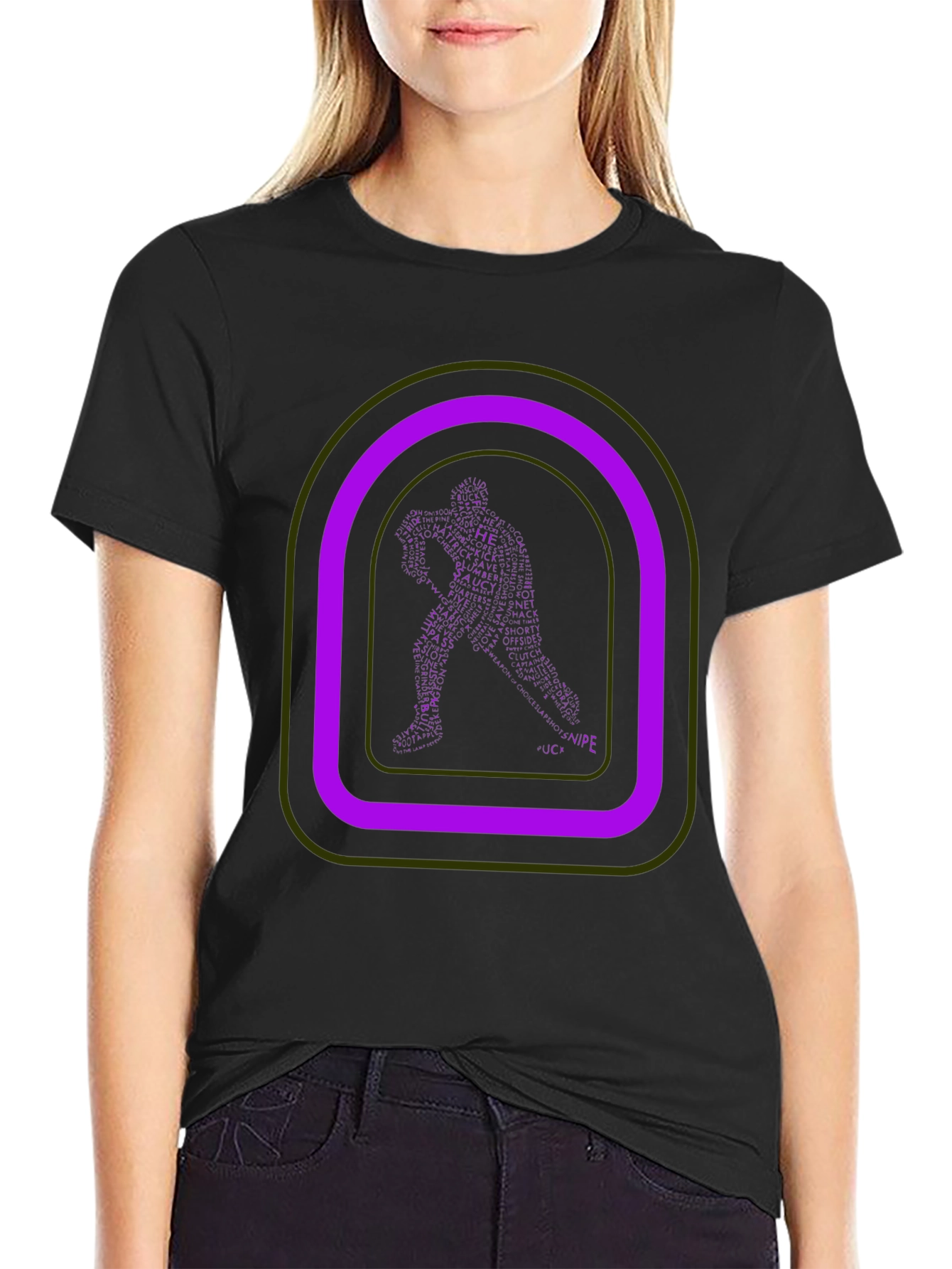Unique Graphic Tee: Man Silhouette Retro Design