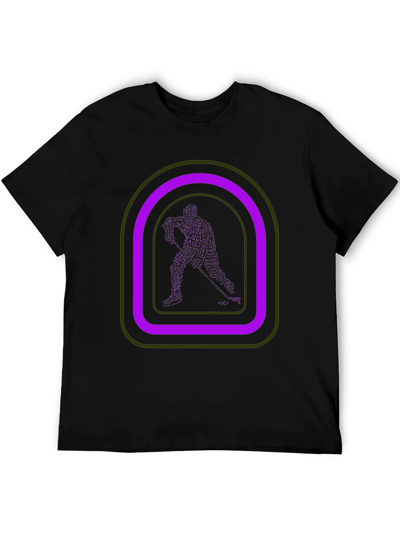Unique Graphic Tee: Man Silhouette Retro Design