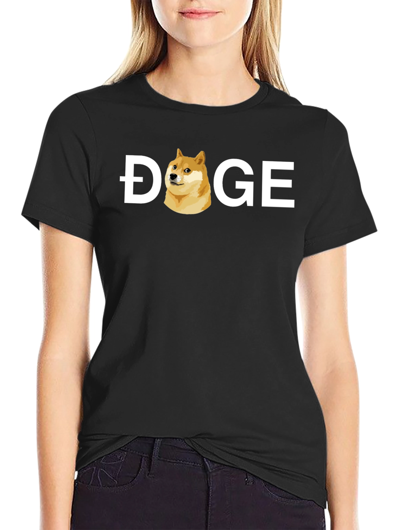 Doge Meme T-Shirt - Black Crew Neck Tee
