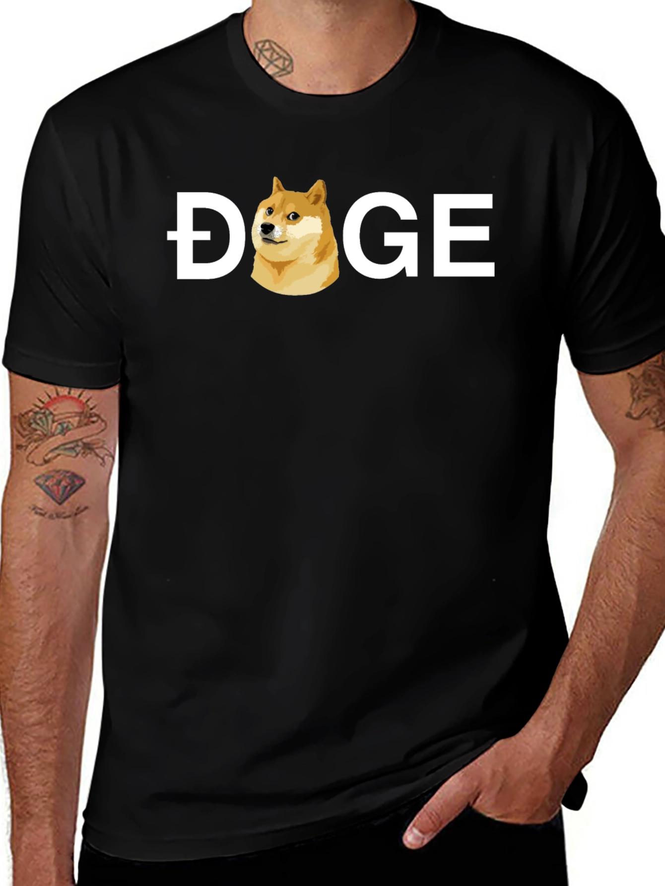 Doge Meme T-Shirt - Black Crew Neck Tee