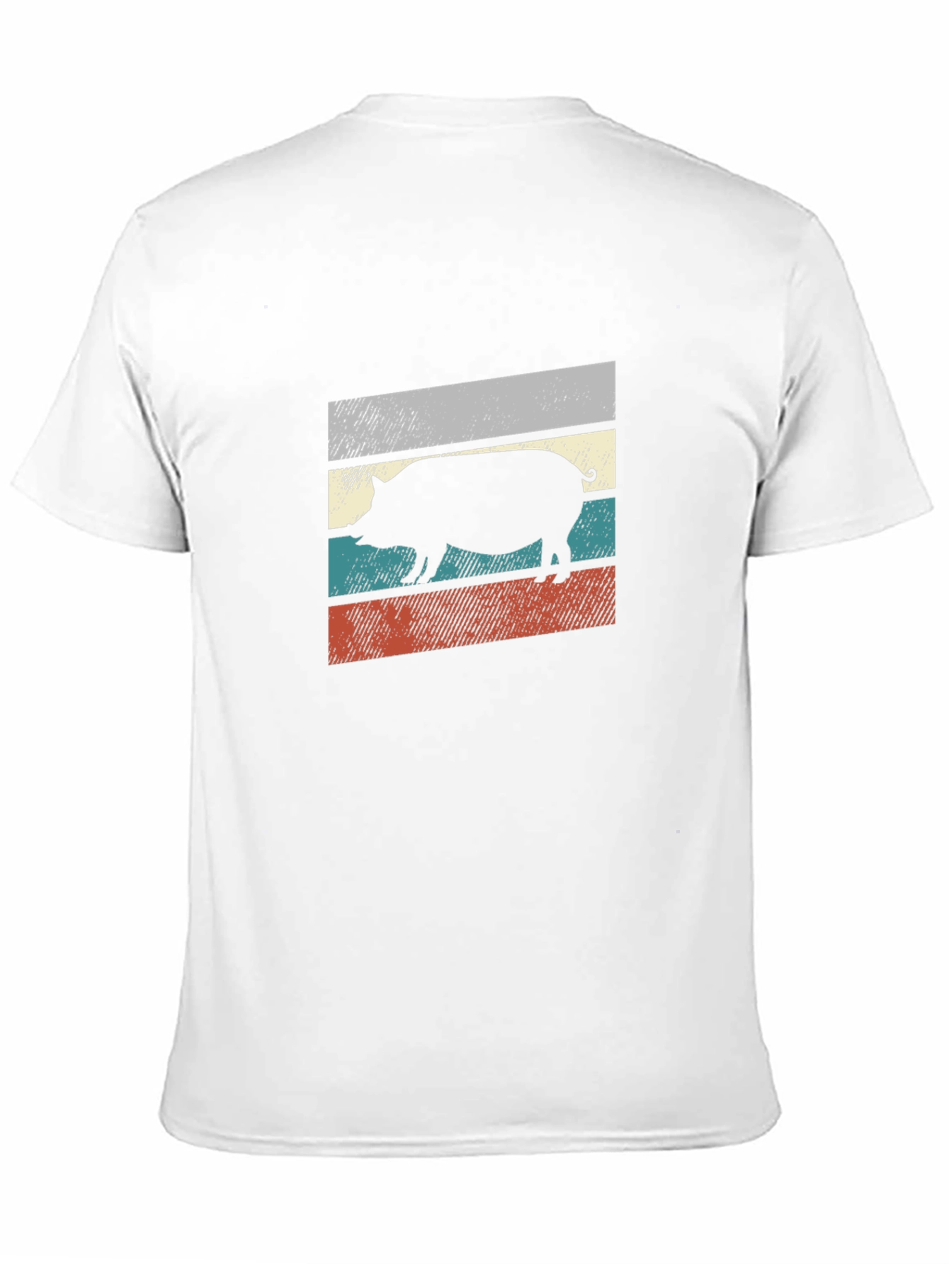 Retro Pig Silhouette Graphic T-Shirt