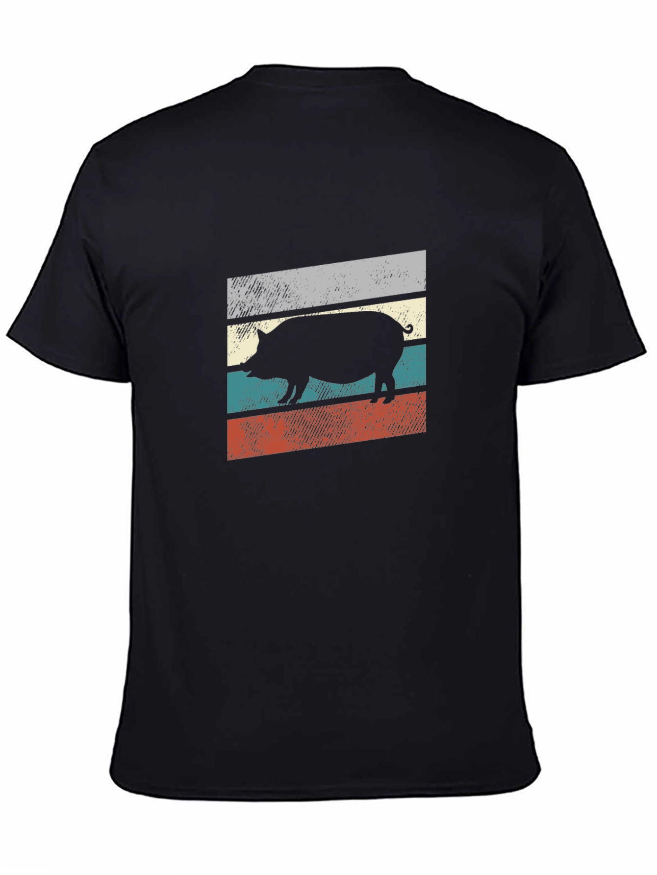 Retro Pig Silhouette Graphic T-Shirt
