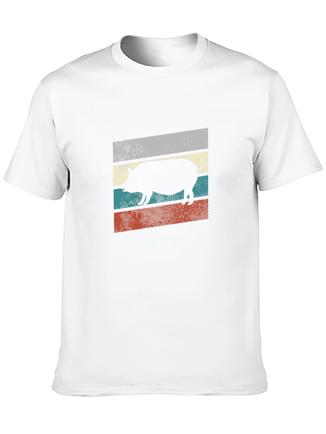 Retro Pig Silhouette Graphic T-Shirt