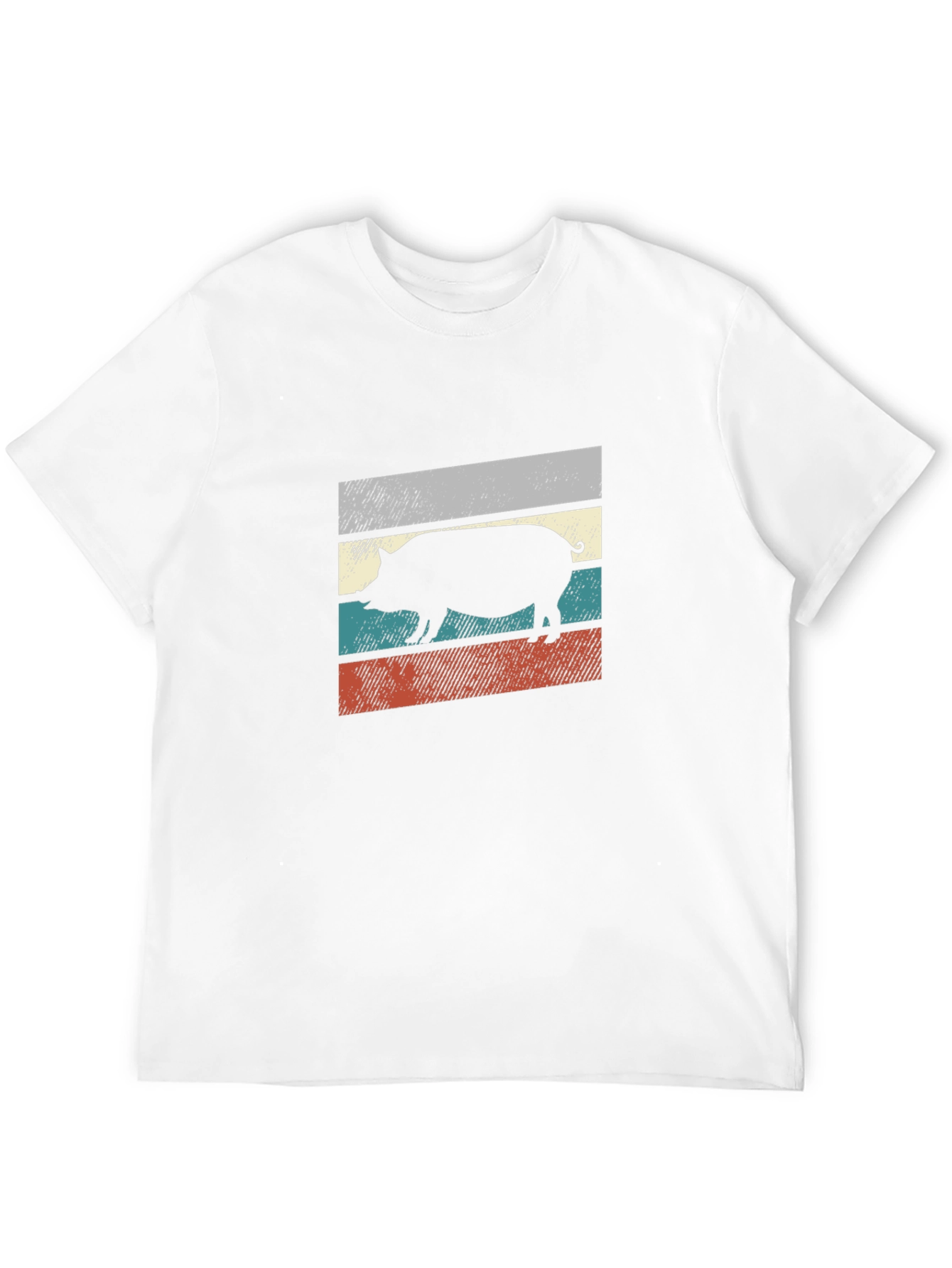 Retro Pig Silhouette Graphic T-Shirt