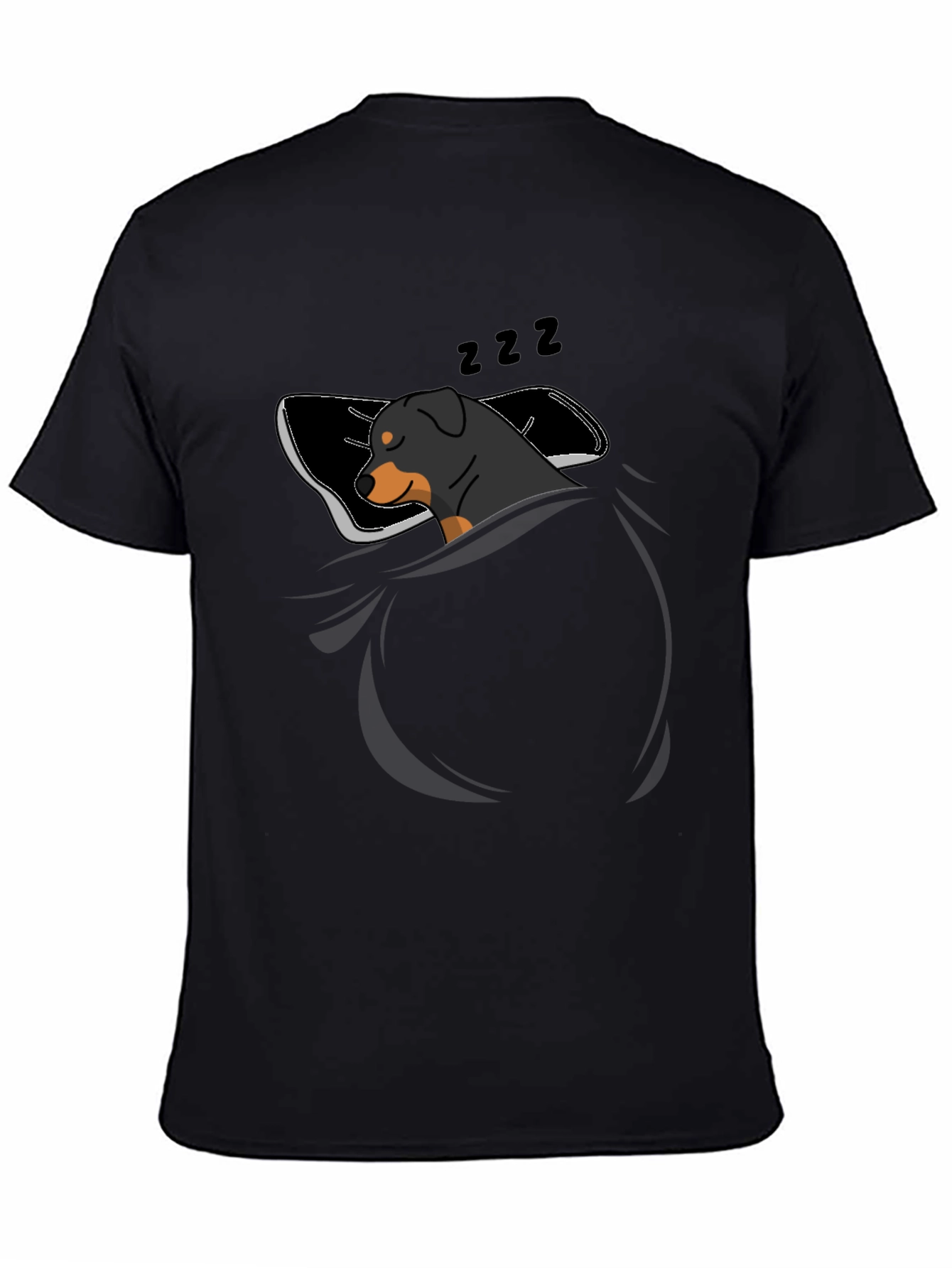 Sleeping Rottweiler Graphic Tee - Black