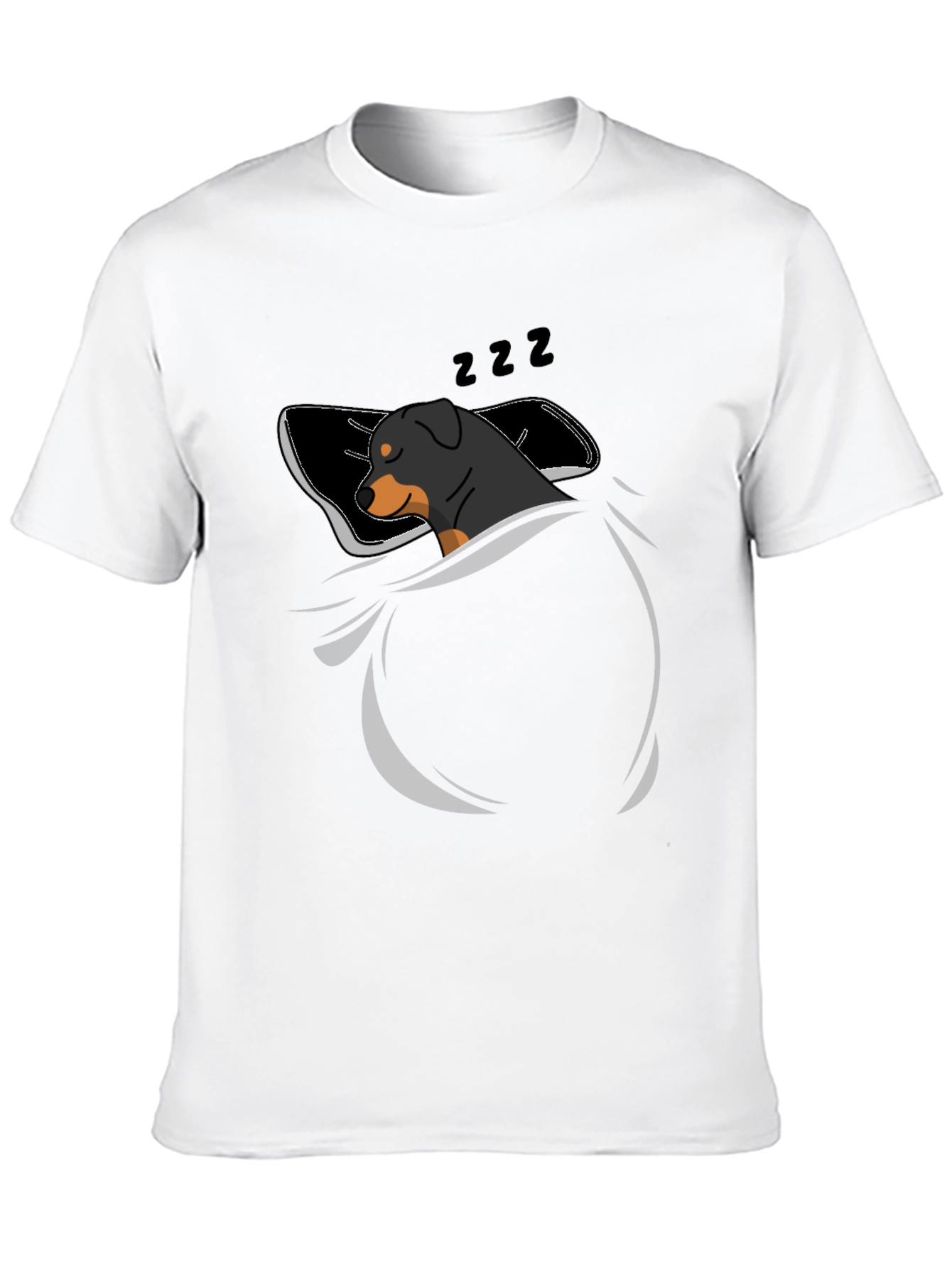 Sleeping Rottweiler Graphic Tee - Black